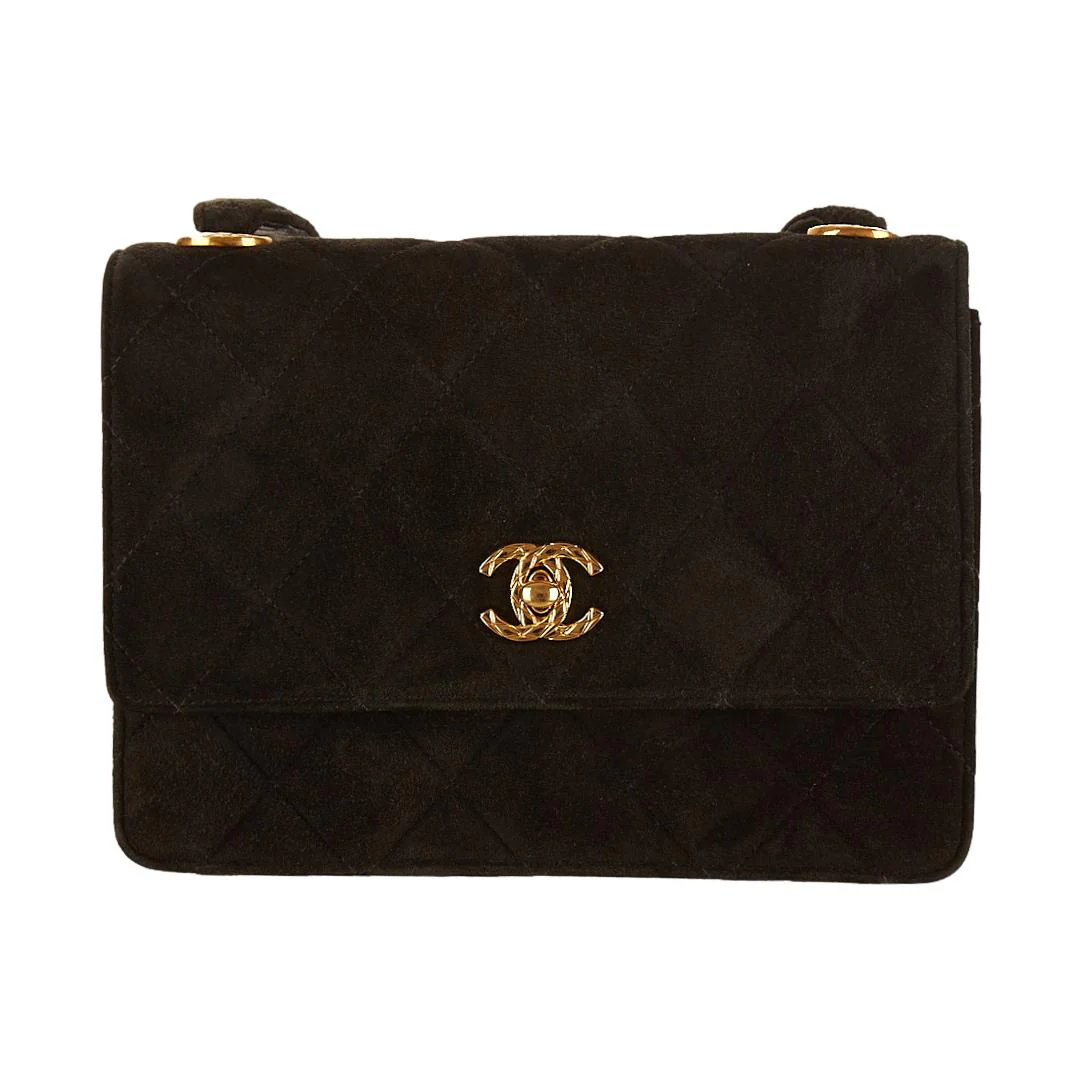 Chanel Black Suede Shoulder Bag