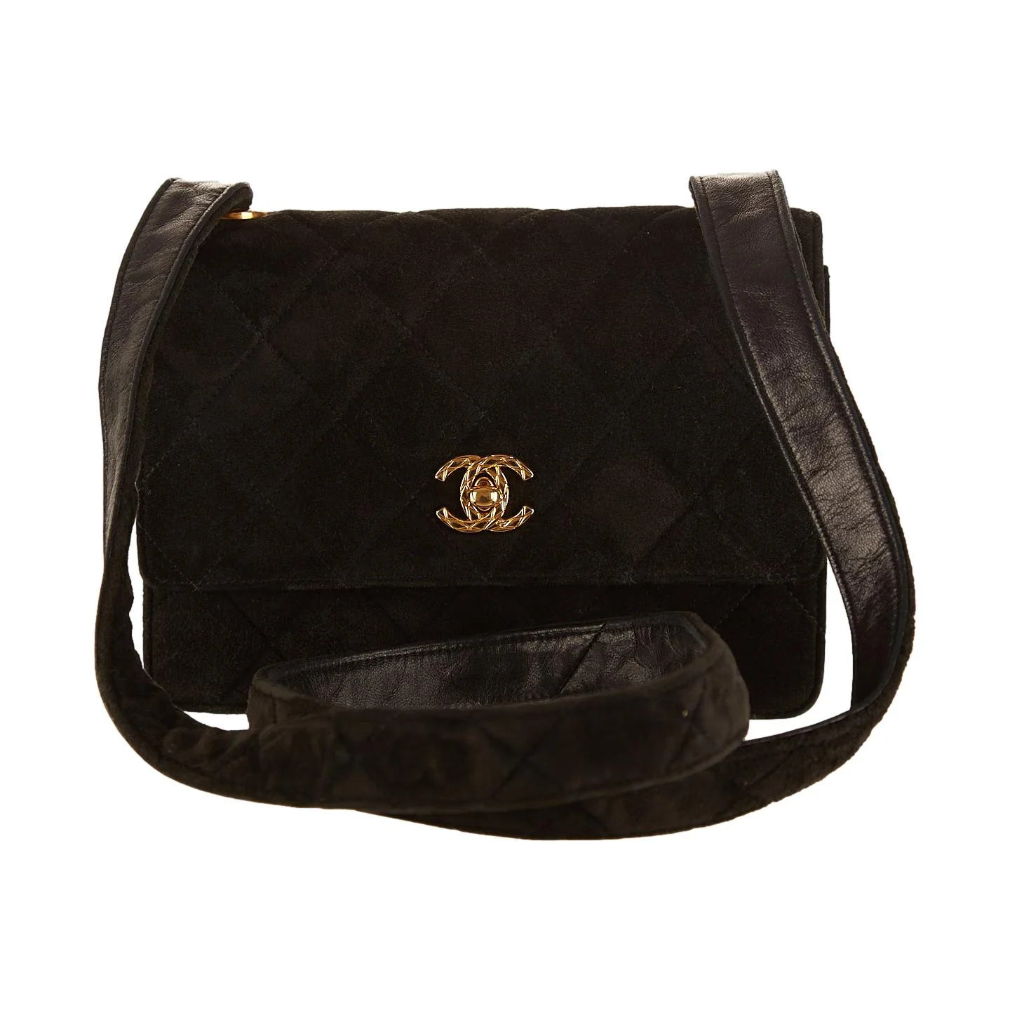 Chanel Black Suede Shoulder Bag - Image 2