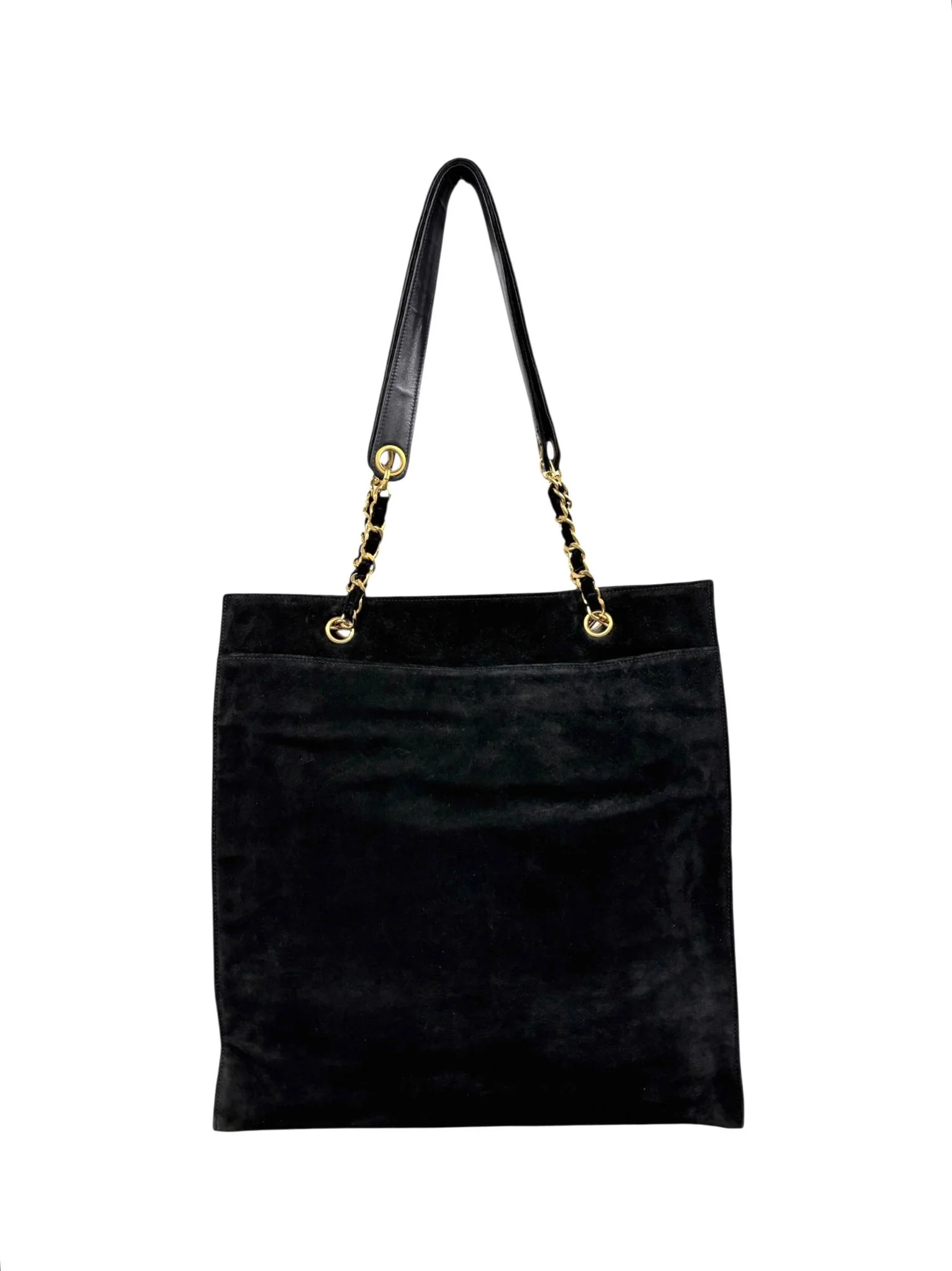 Chanel Black Suede Shoulder Tote - Image 2