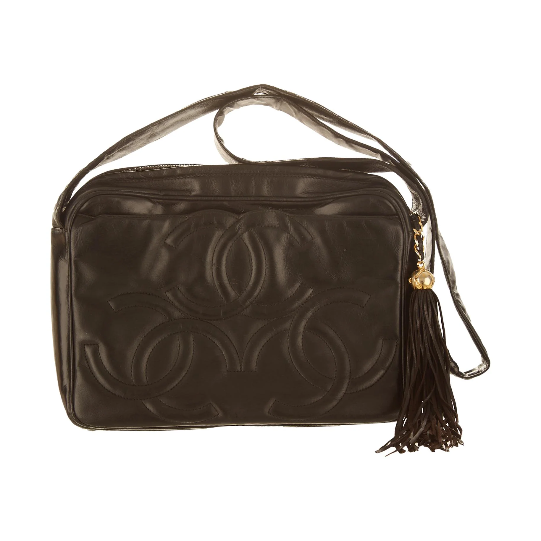 Chanel Black Triple Logo Shoulder Bag - Image 2