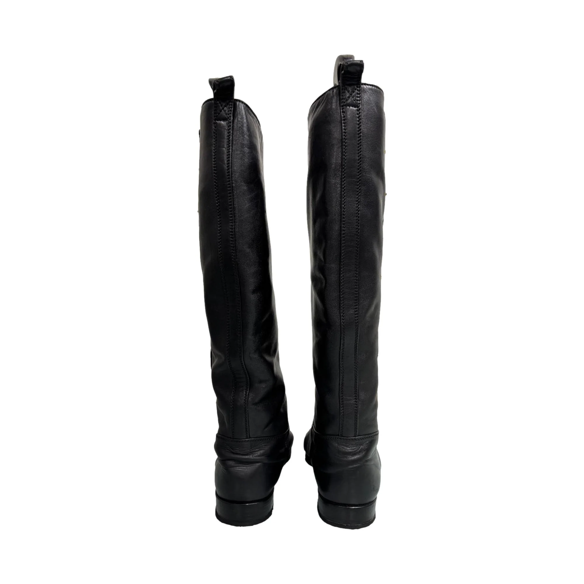 Chanel Black Turn-lock Logo Riding Boots - Image 3