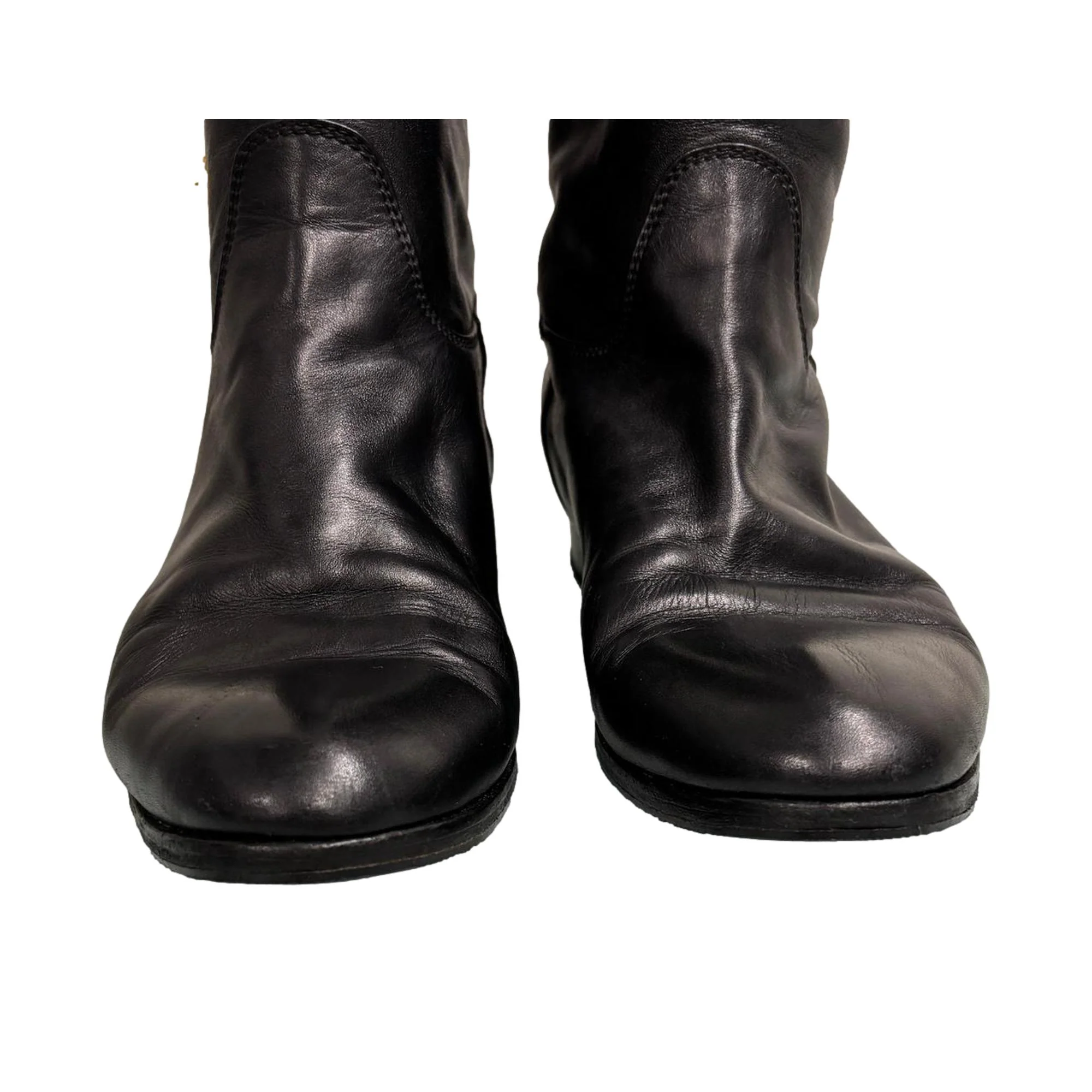 Chanel Black Turn-lock Logo Riding Boots - Image 5