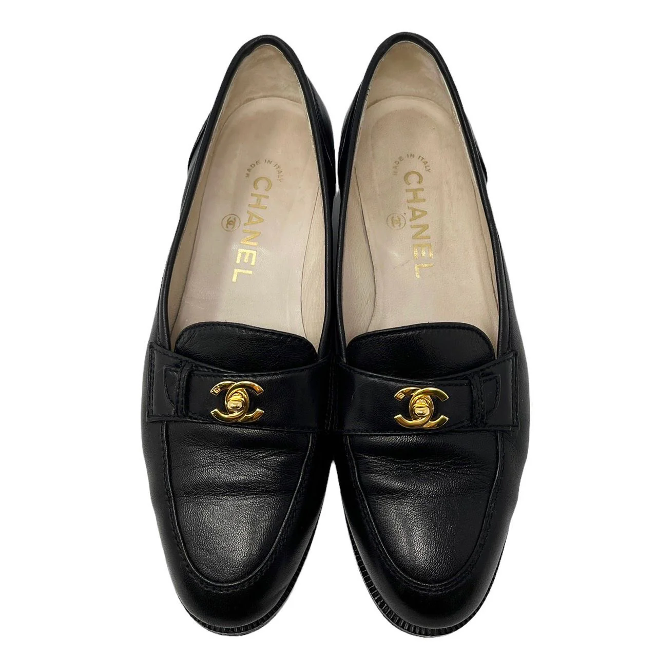 Chanel Black Turnlock Loafers - Image 2