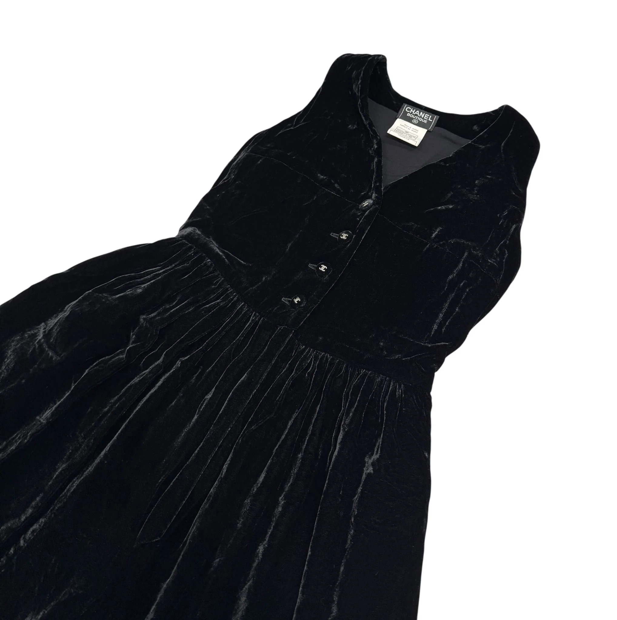 Chanel Black Velvet Logo Jumpsuit - Image 4