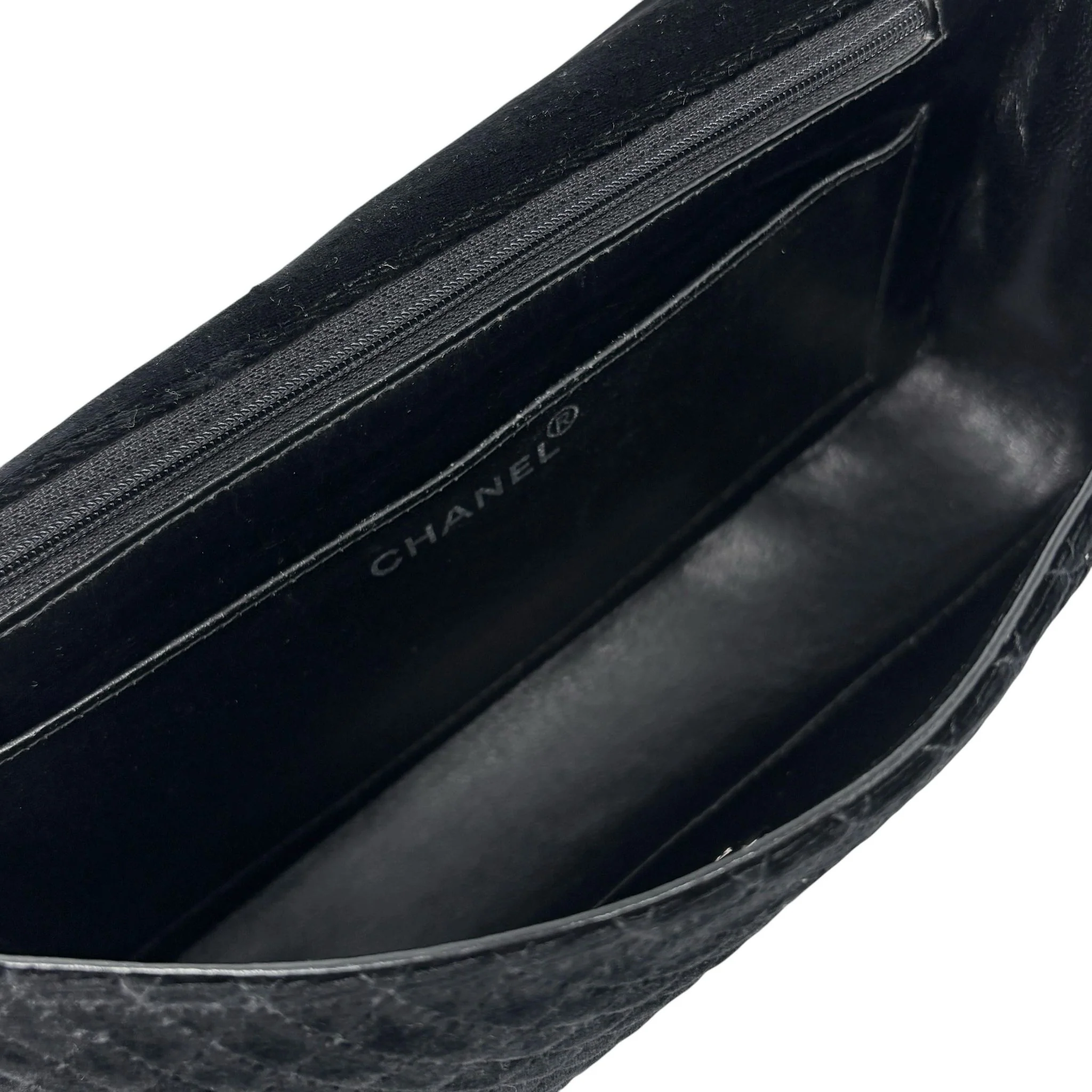 Chanel Black Velvet Micro Quilted Flap Bag - Image 3