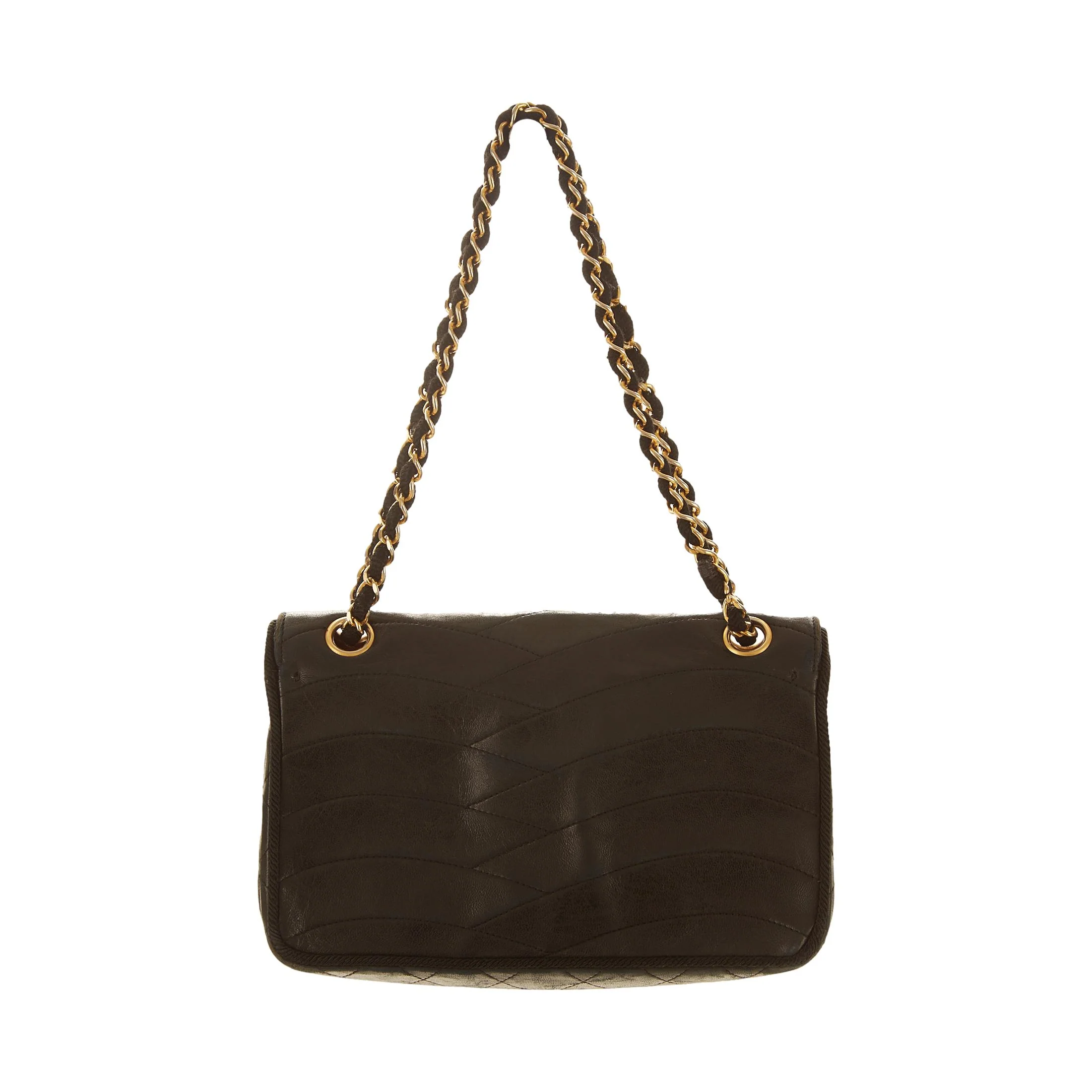 Chanel Black Wave Stitch Chain Shoulder Bag - Image 2