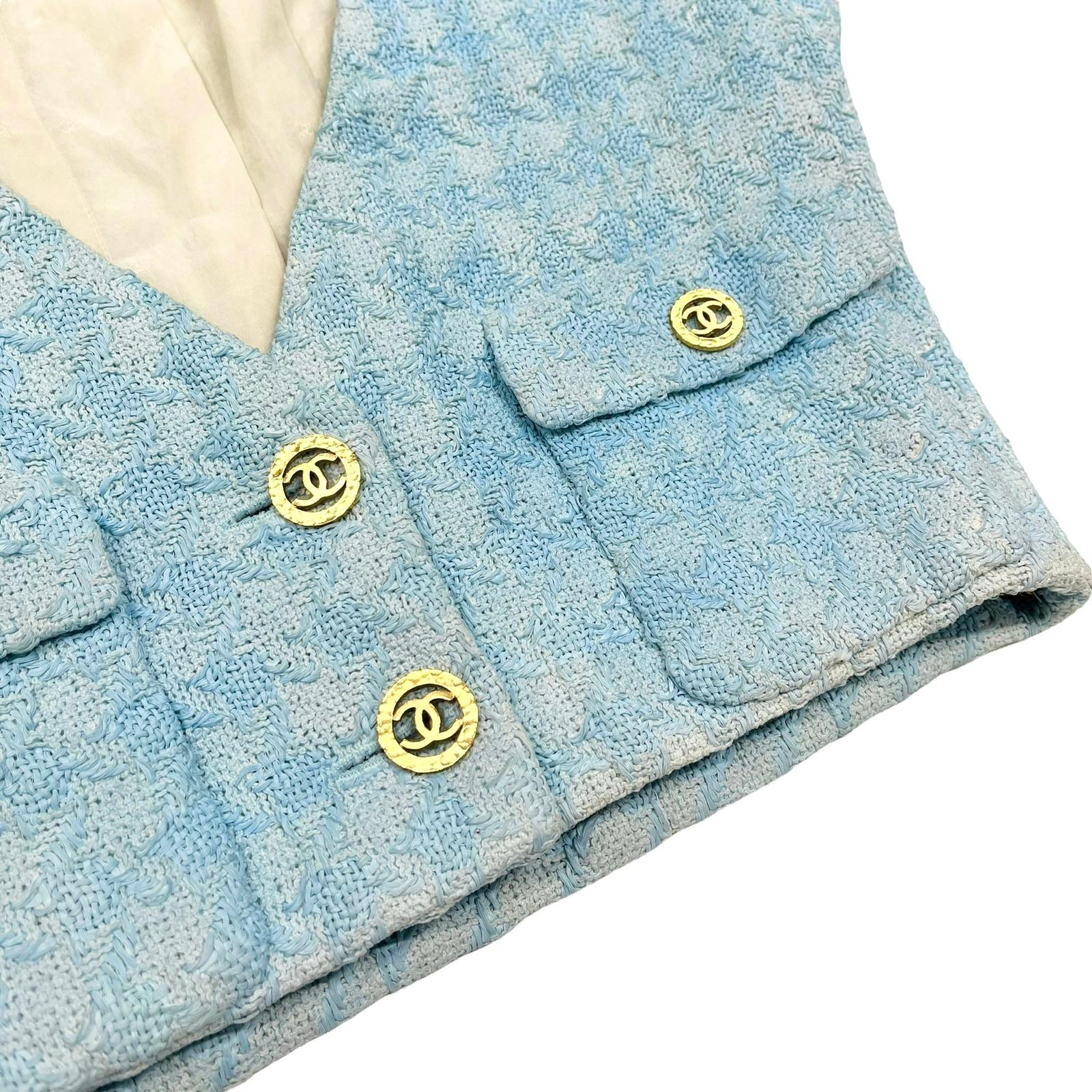 Chanel Blue Cropped Short Sleeve Jacket - Image 3