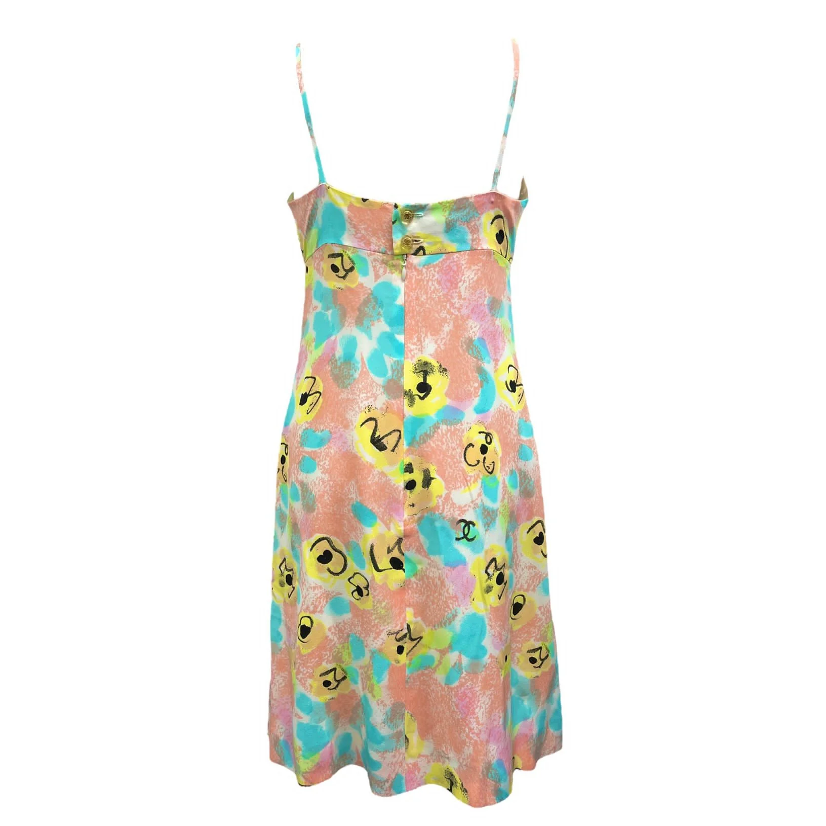 Chanel Blue Floral Slip Dress - Image 3