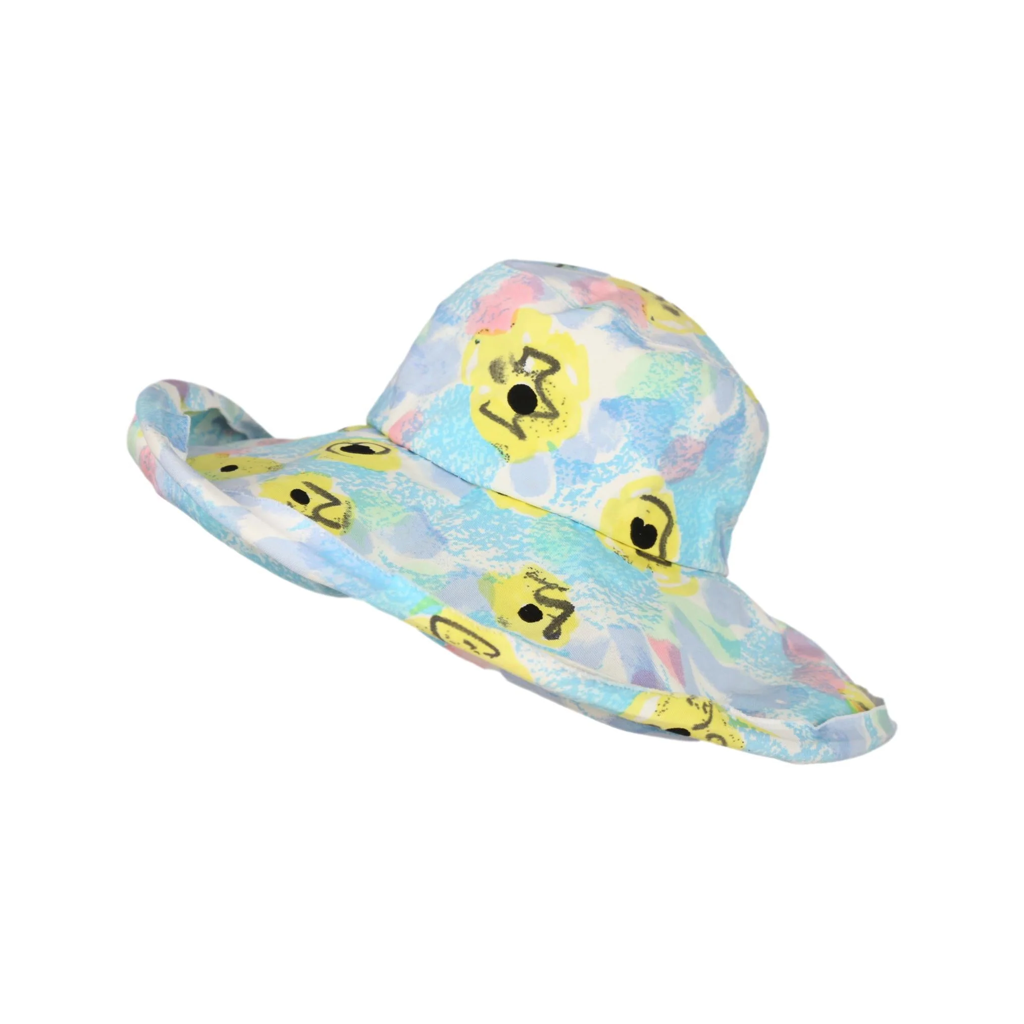 Chanel Blue Floral Jumbo Sun Hat - Image 2