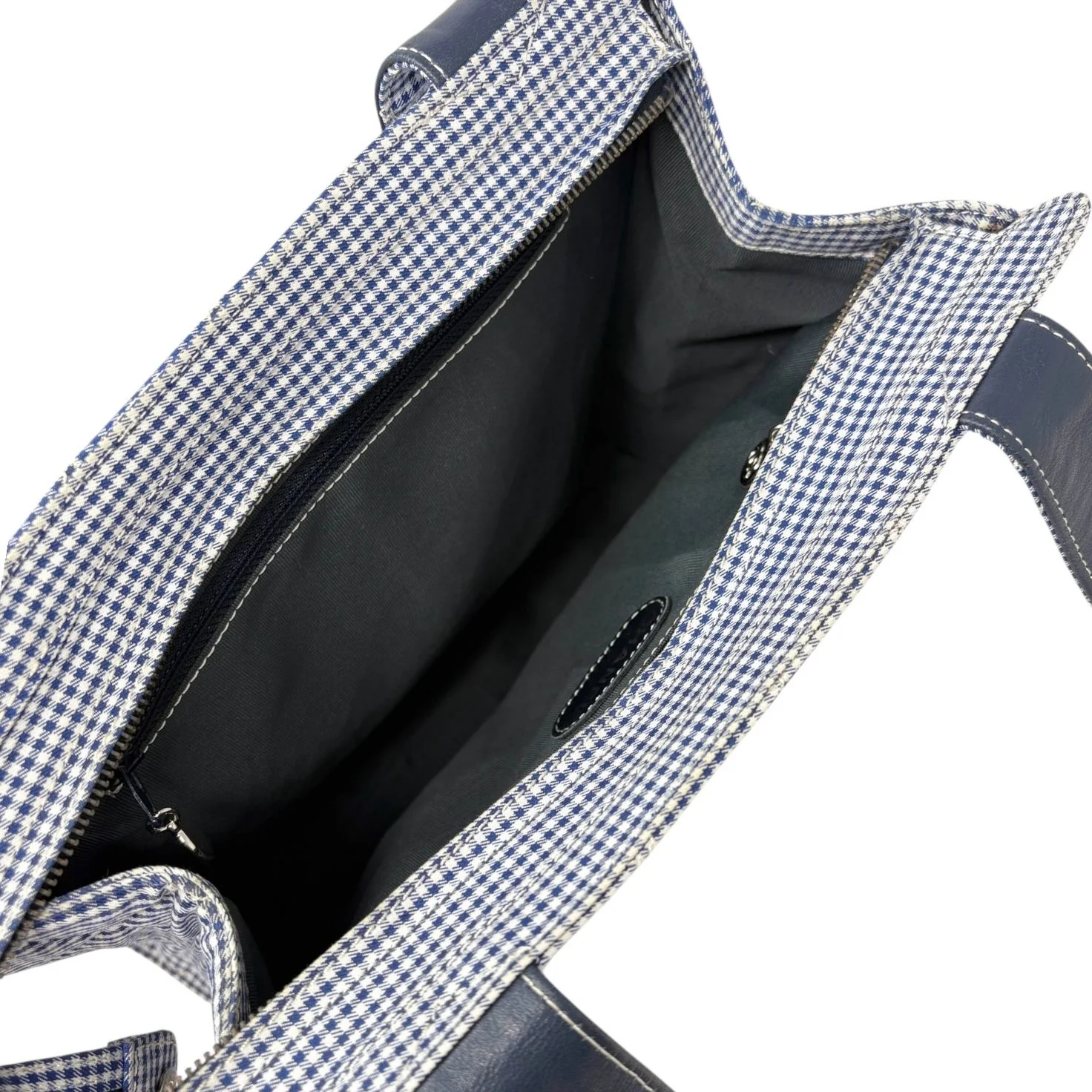 Chanel Blue Gingham Shoulder Tote - Image 3