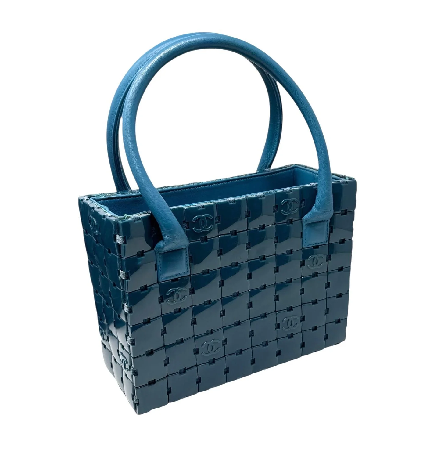 Chanel Blue Logo Puzzle Bag - Image 3