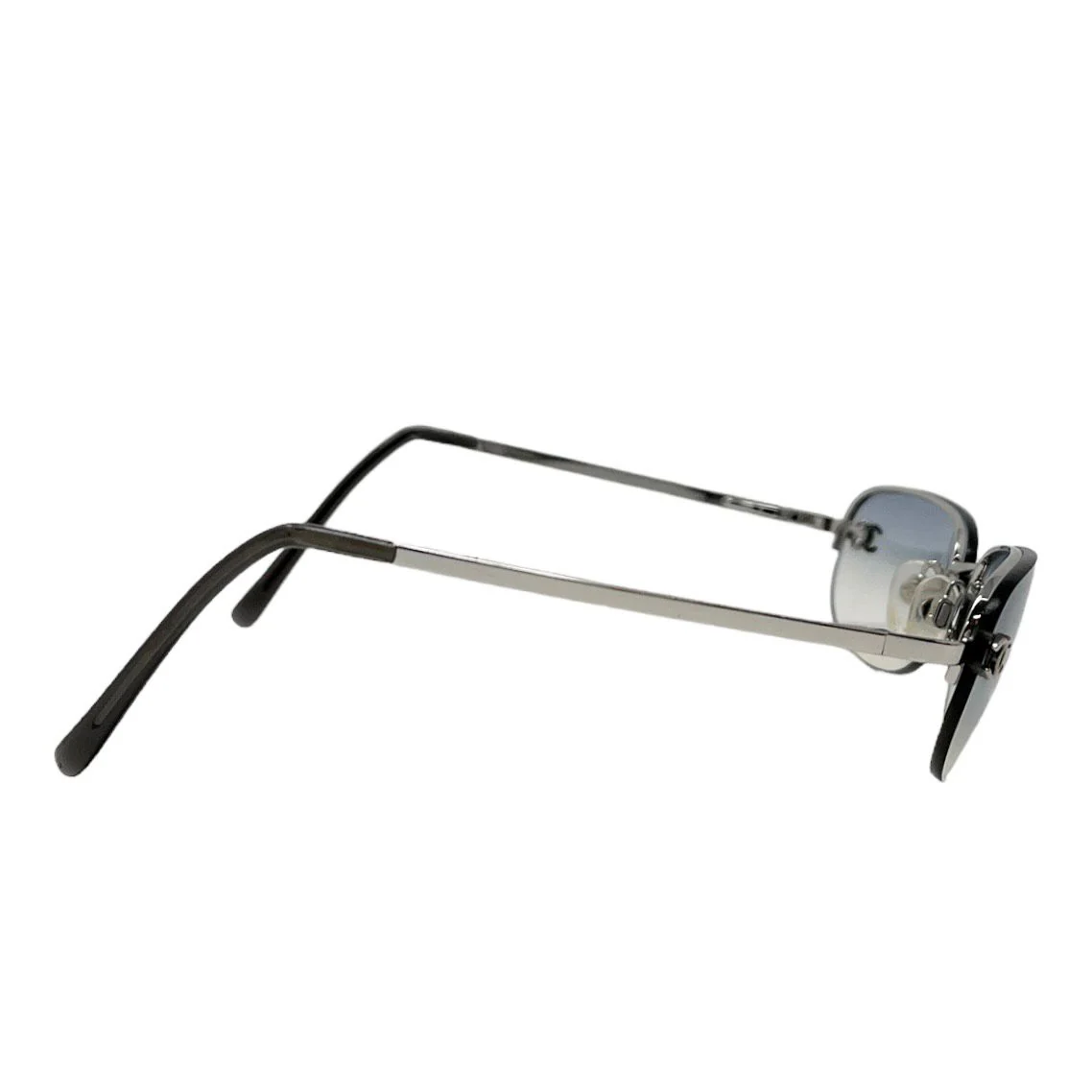 Chanel Blue Logo Rimless Sunglasses - Image 3