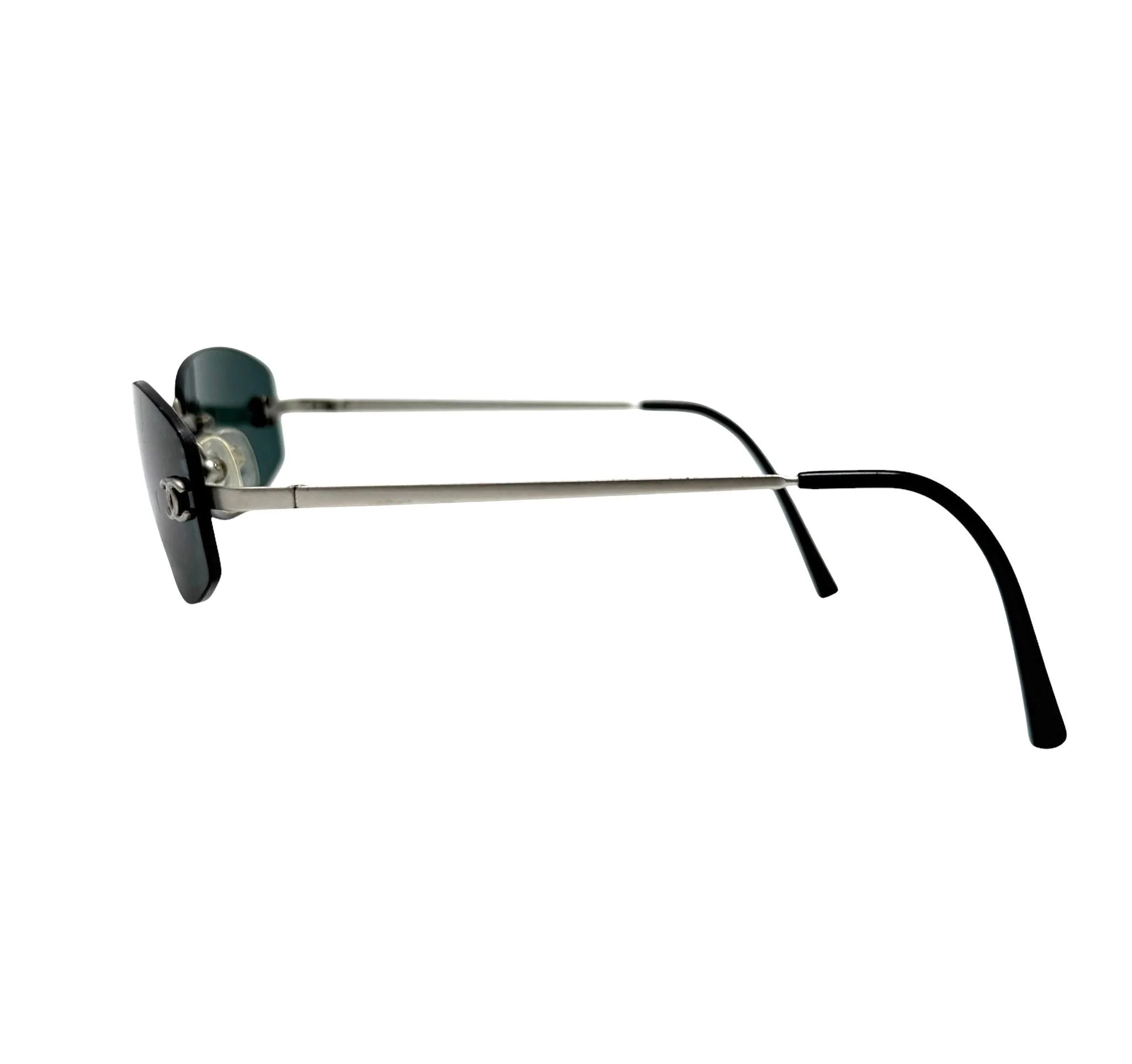 Chanel Blue Mini Rimless Sunglasses - Image 3