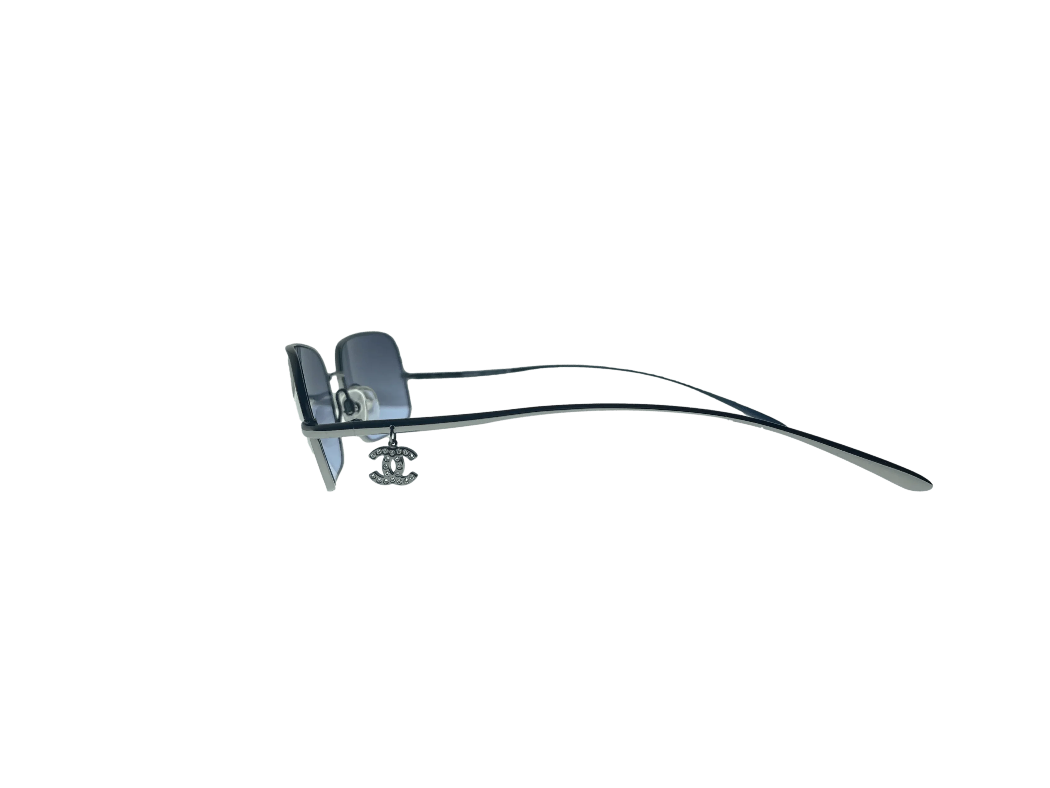 Chanel Blue Ombre Dangly Logo Sunglasses