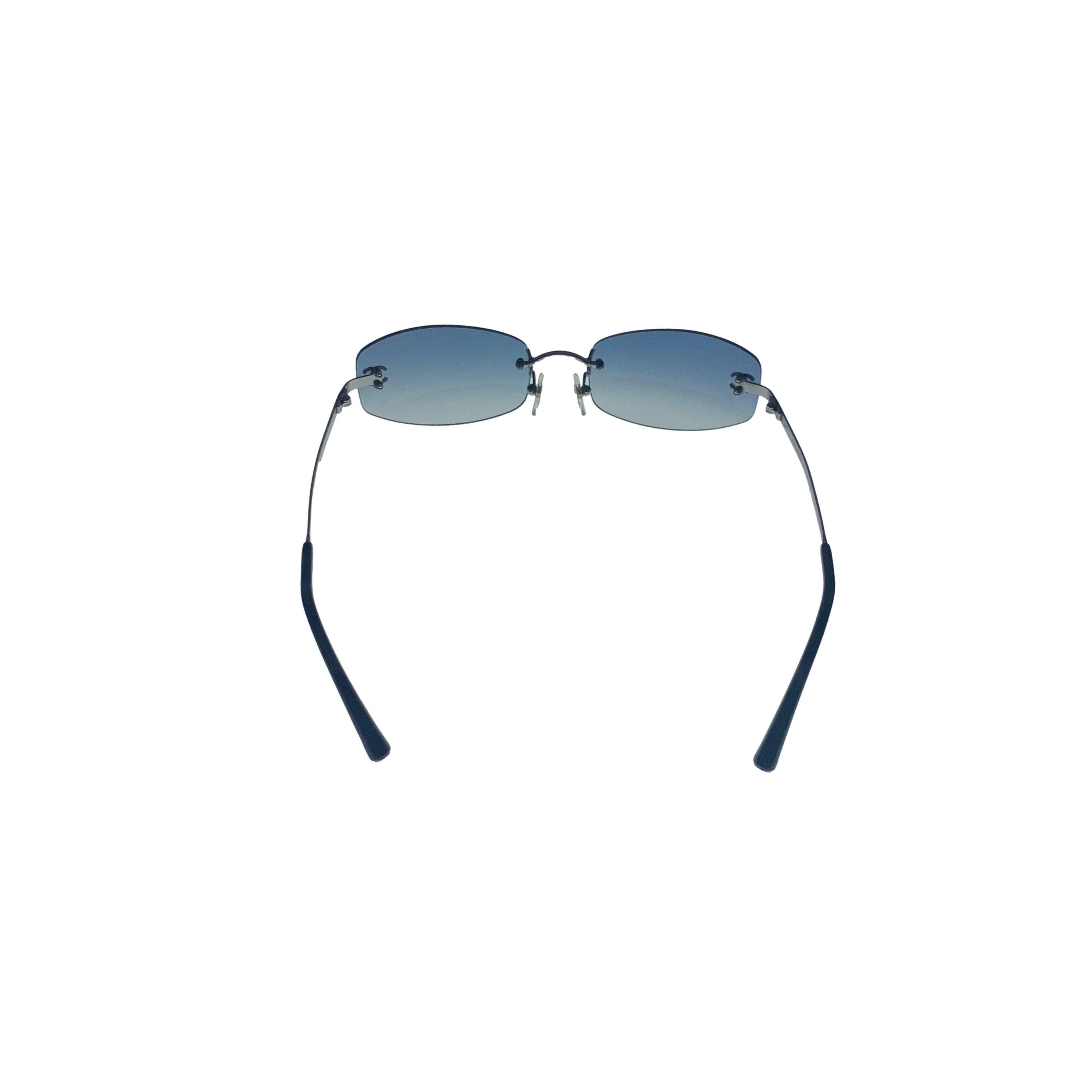 Chanel Blue Ombre Rimless Logo Sunglasses - Image 2