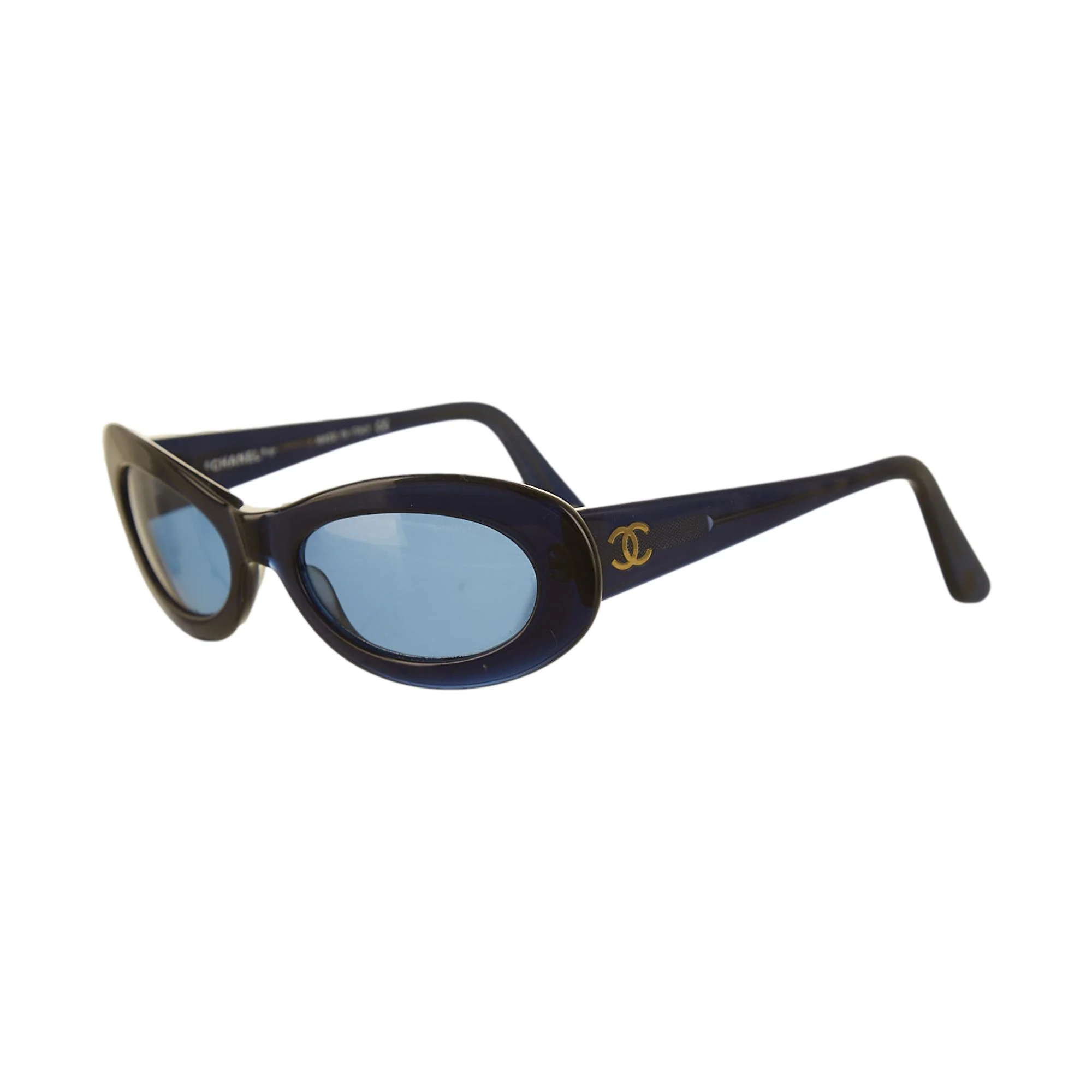 Chanel Blue Oval Logo Sunglasses