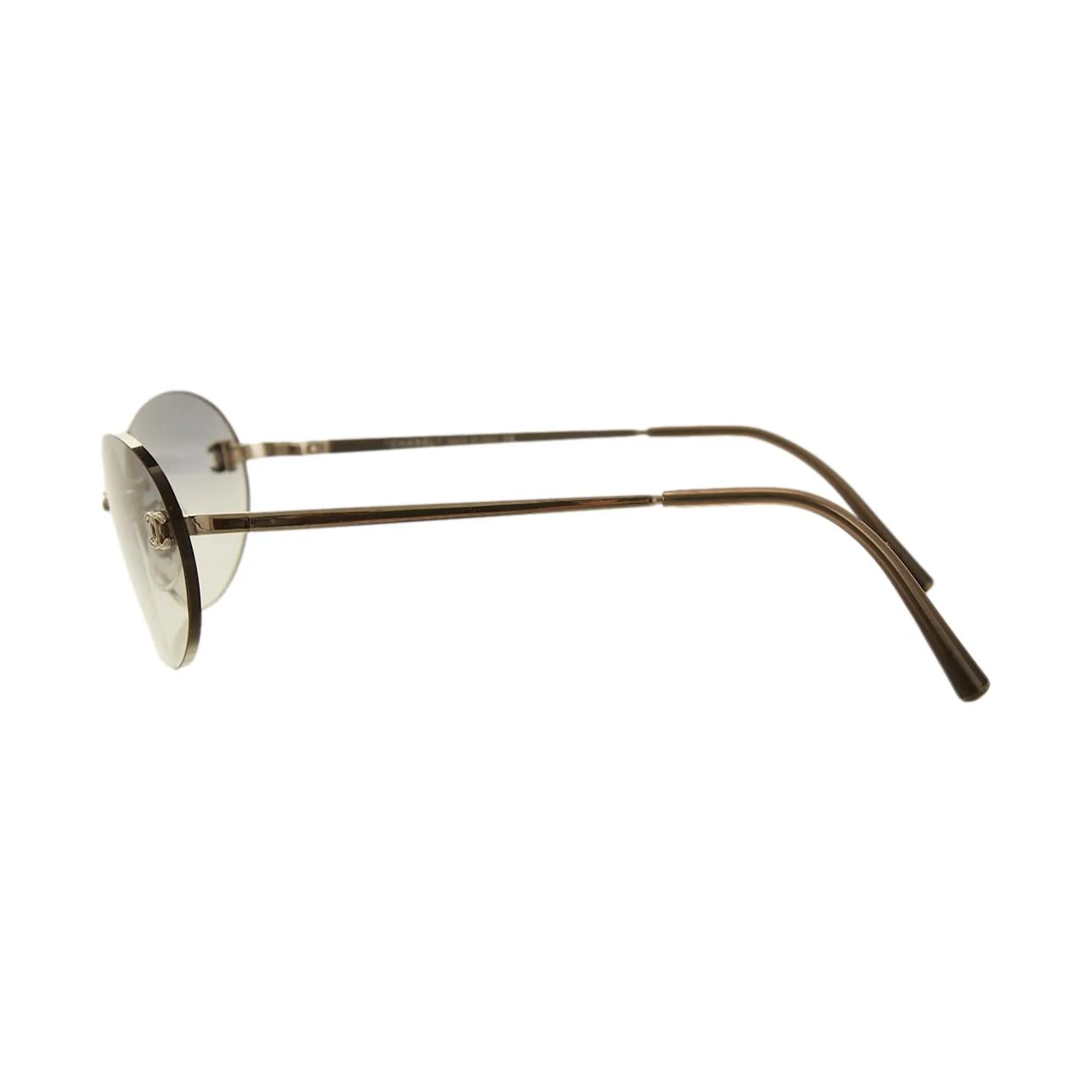 Chanel Blue Oval Rimless Logo Sunglasses - Image 3