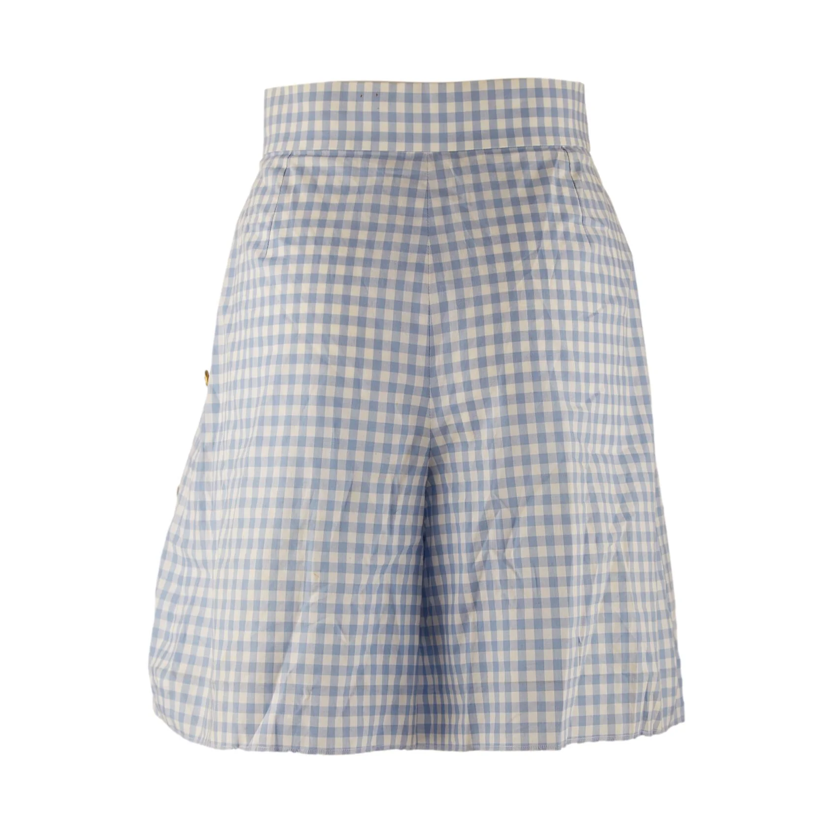 Chanel Blue Plaid Shorts - Image 2