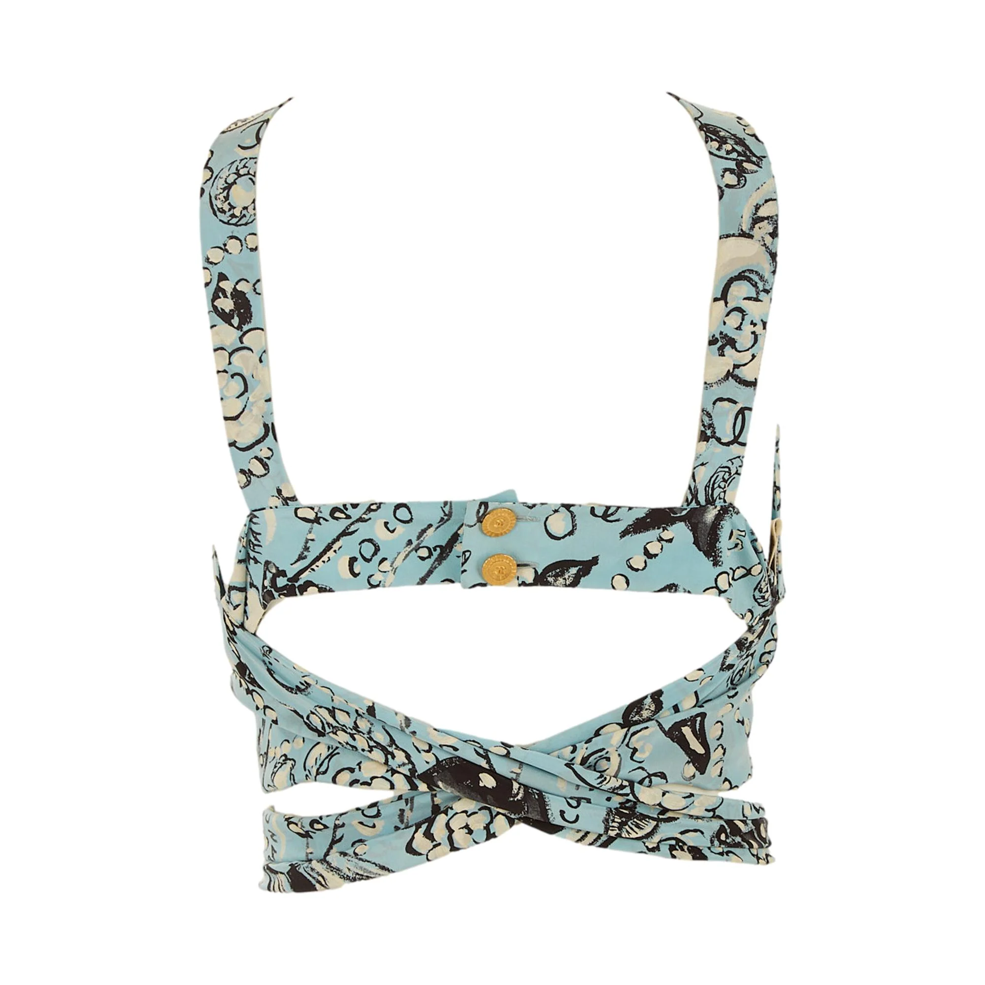 Chanel Blue Print Wrap Tank - Image 2