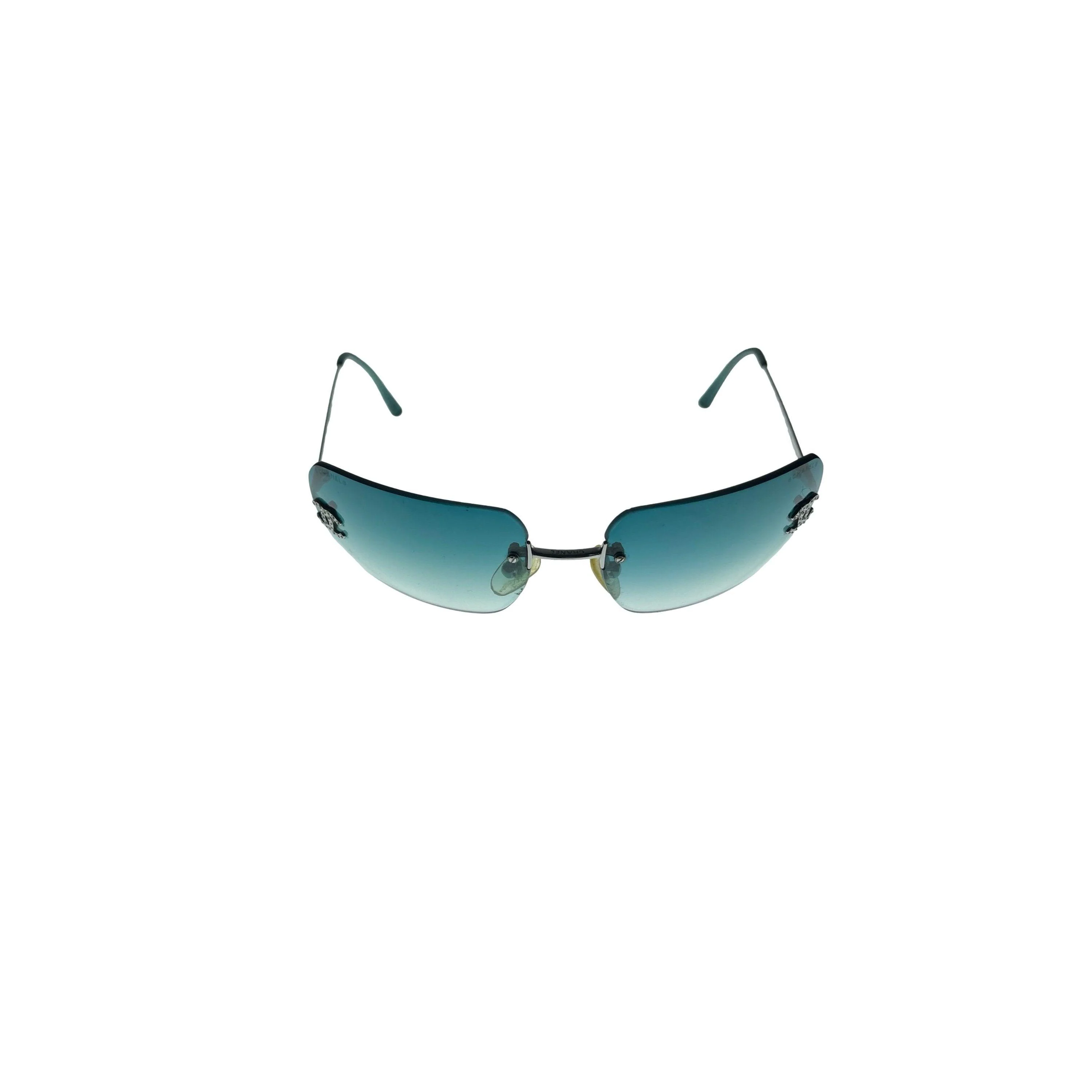 Chanel Blue Rimless Sunglasses