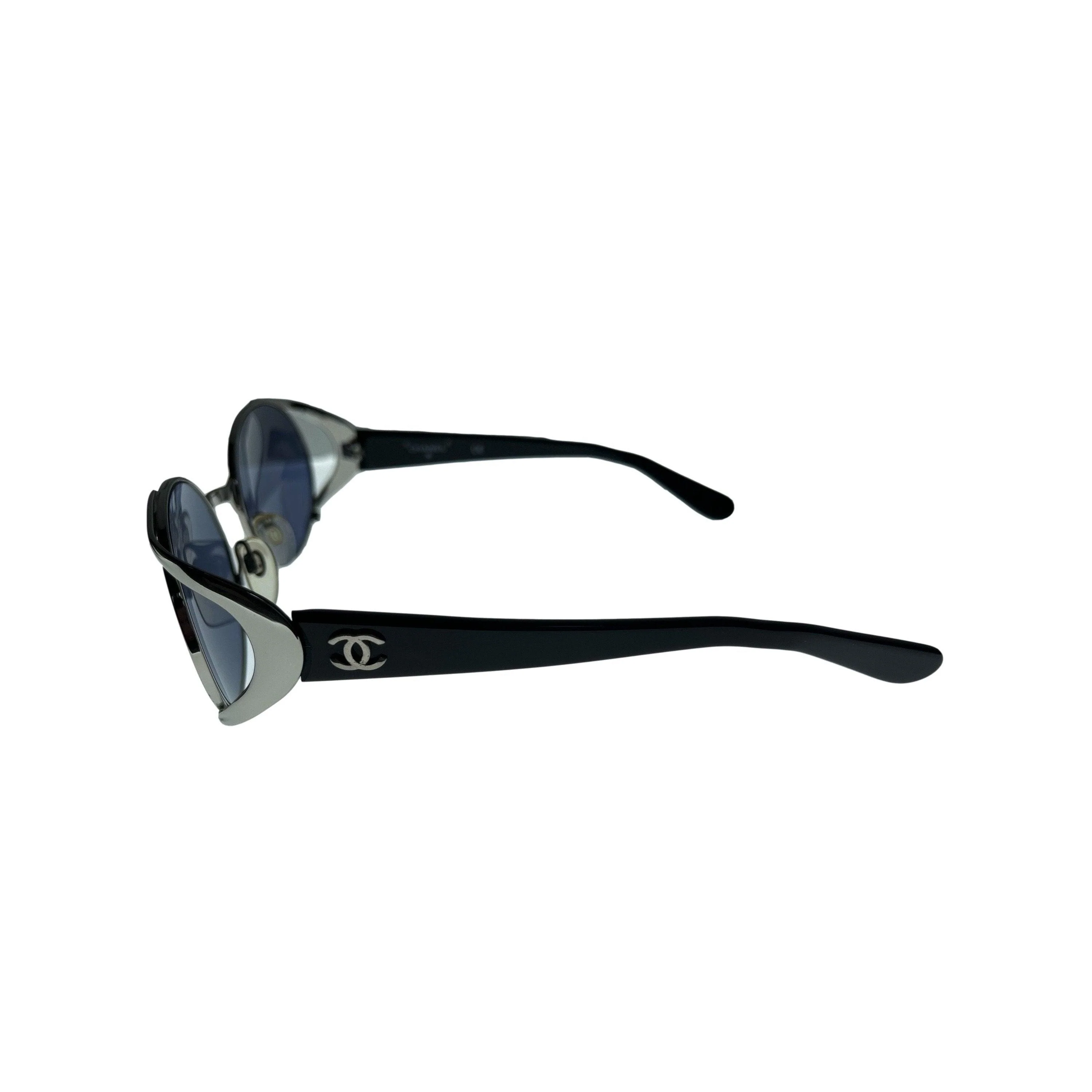 Chanel Blue Round Sunglasses - Image 2