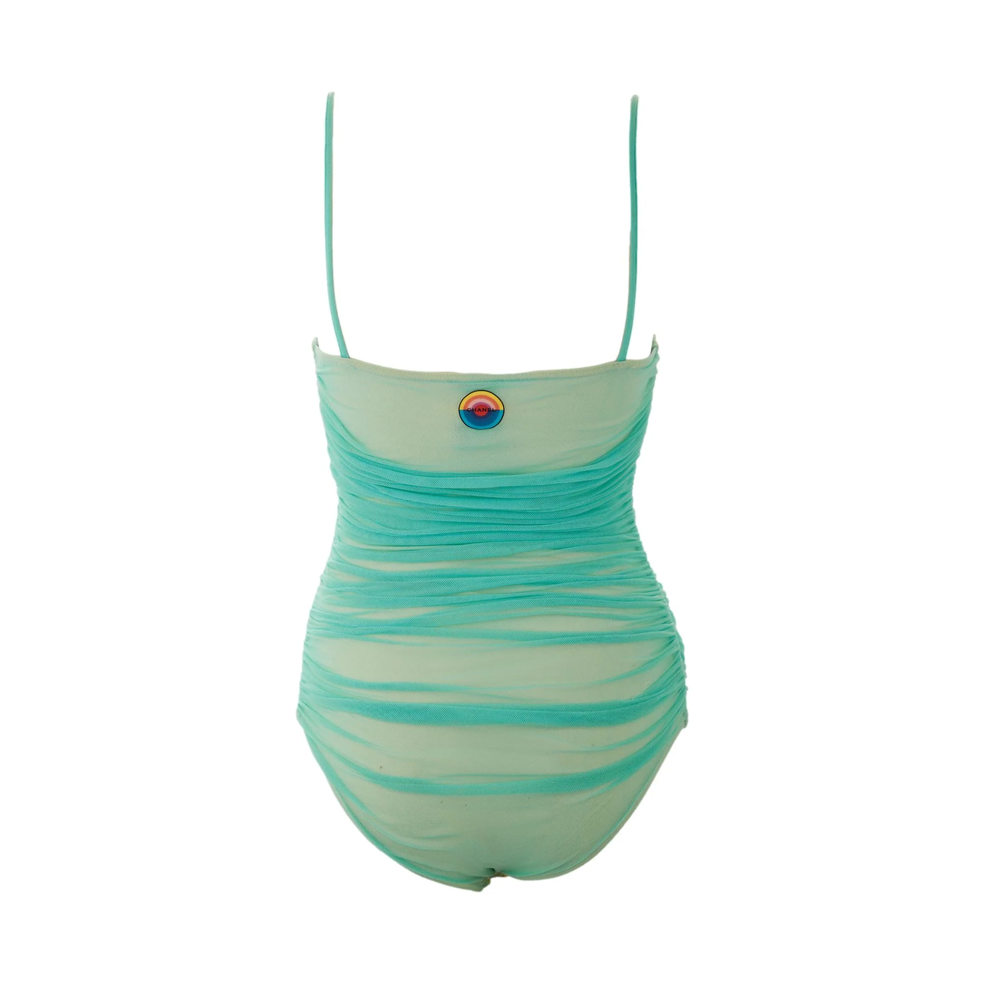 Chanel Turquoise Ruched Bodysuit