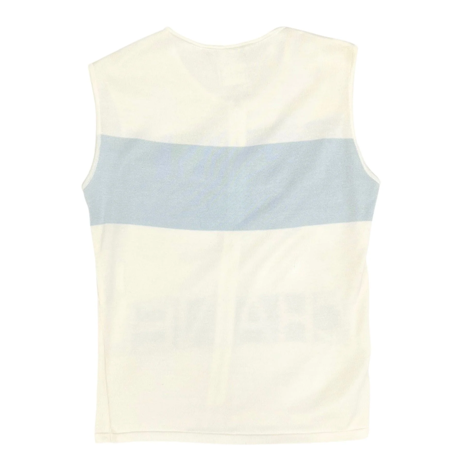 Chanel Blue + White Zipper Tank Top - Image 2
