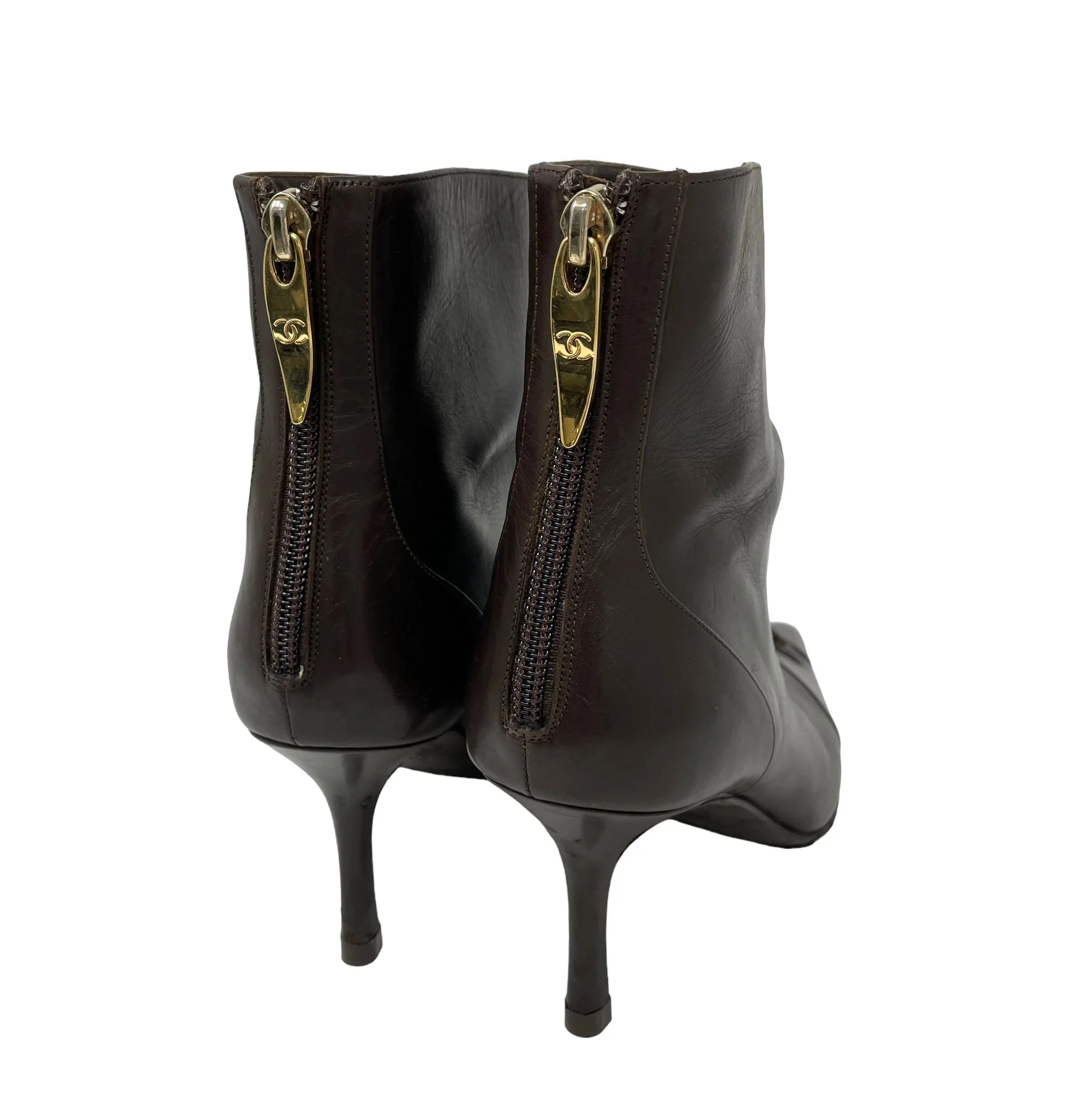 Chanel Brown Logo Boots - Image 3