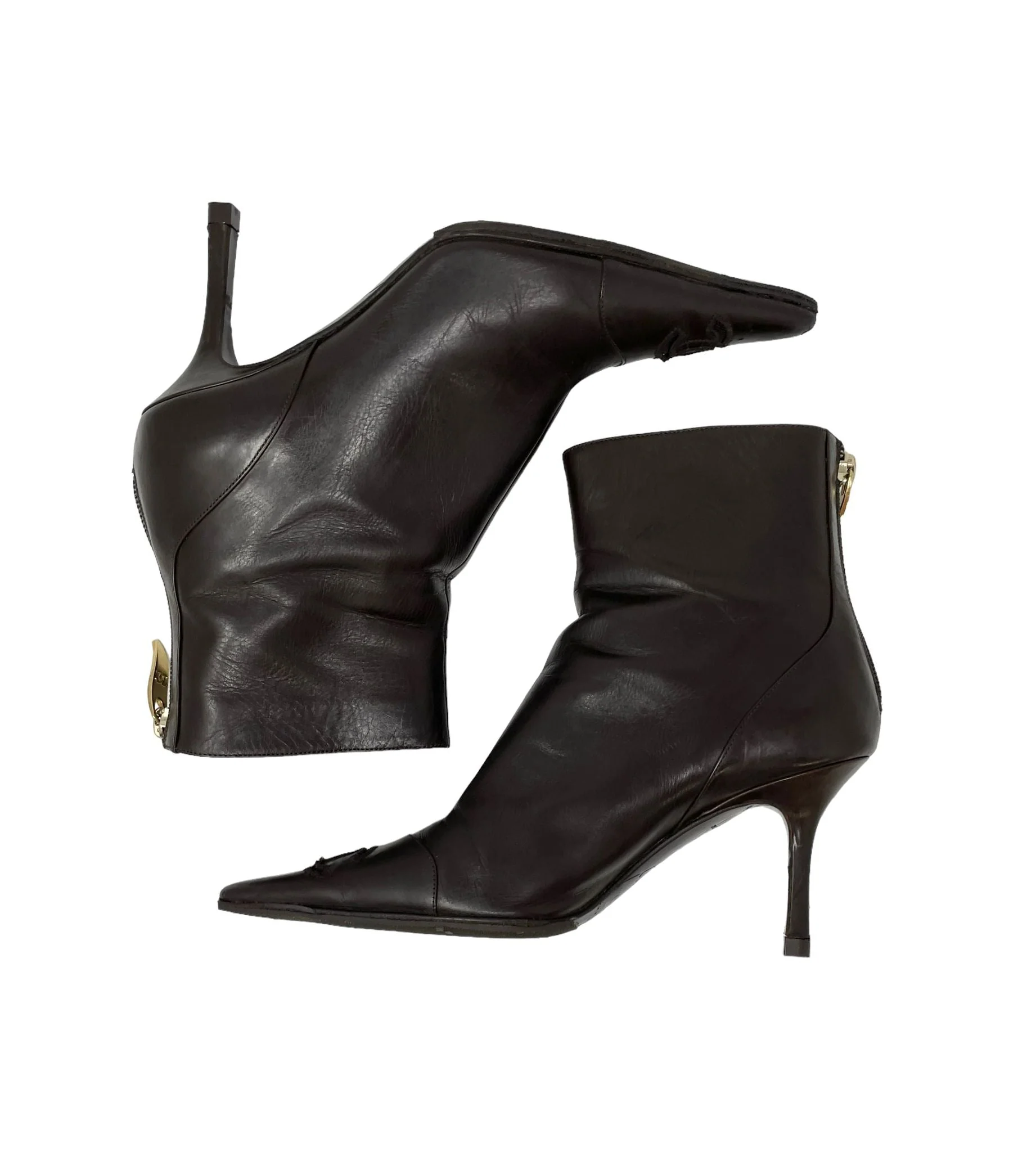Chanel Brown Logo Boots - Image 8
