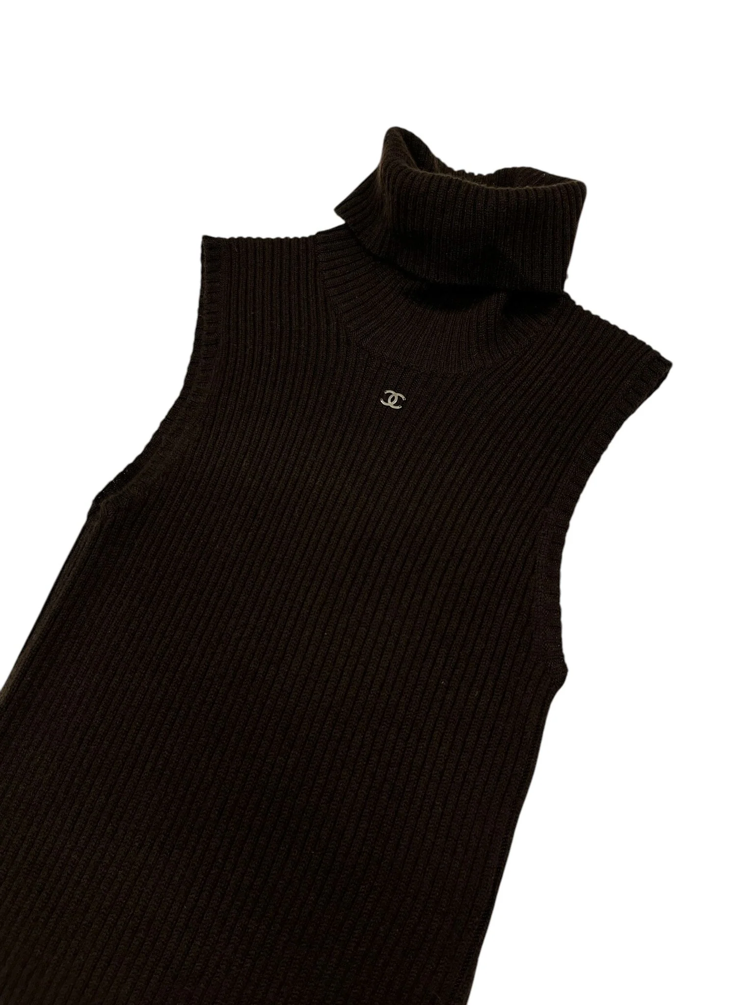 Chanel Brown Cashmere Turtle Neck Dress - Image 2
