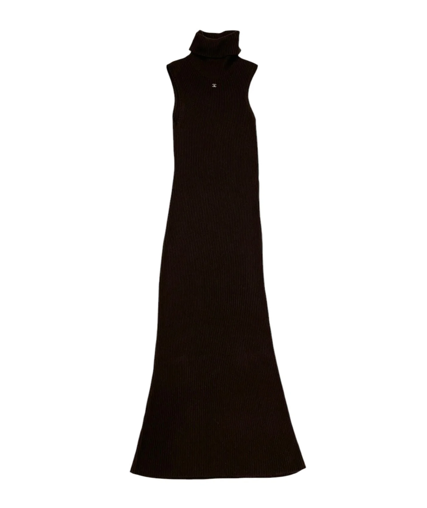 Chanel Brown Cashmere Turtle Neck Dress - Image 3