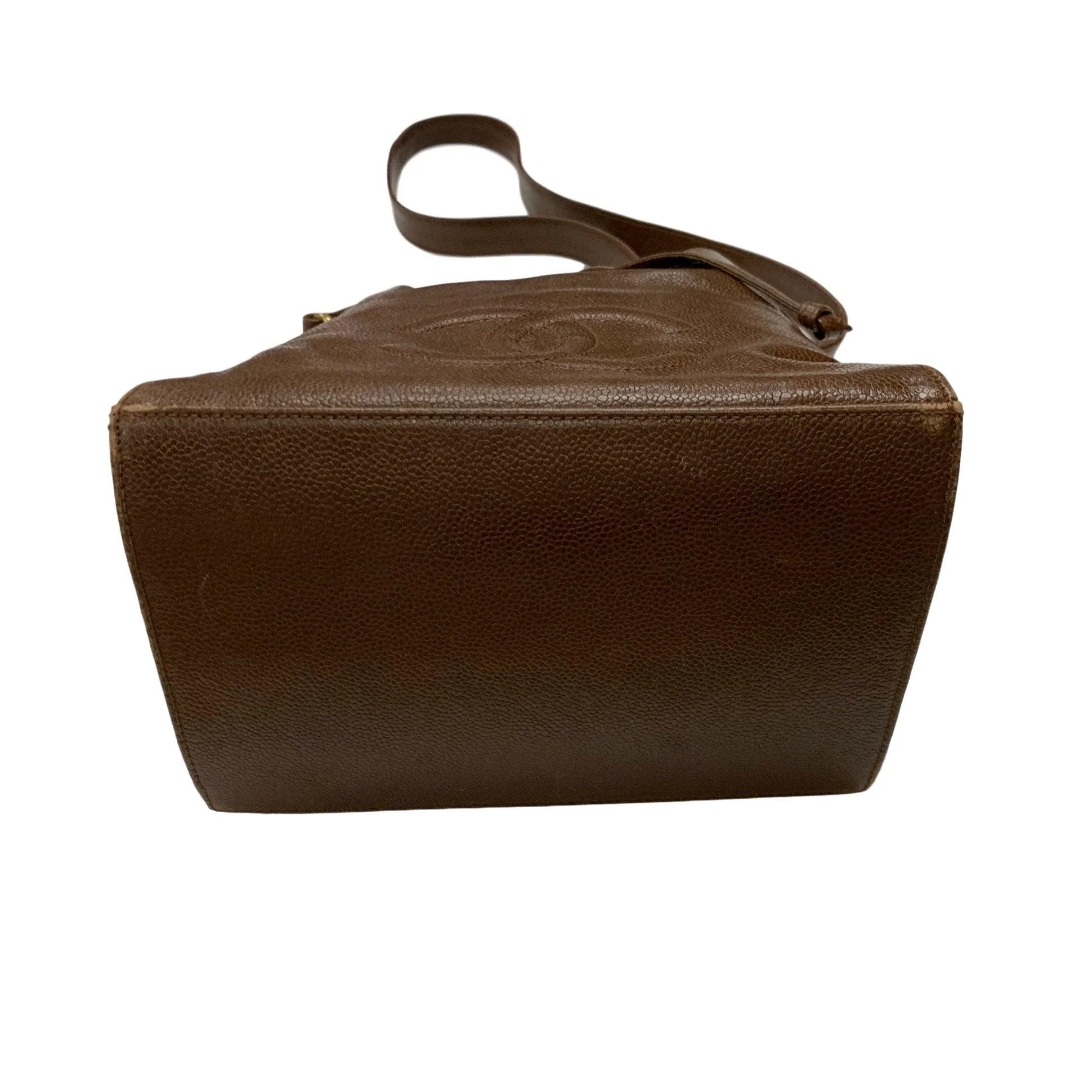 Chanel Brown Caviar Bucket Bag - Image 2