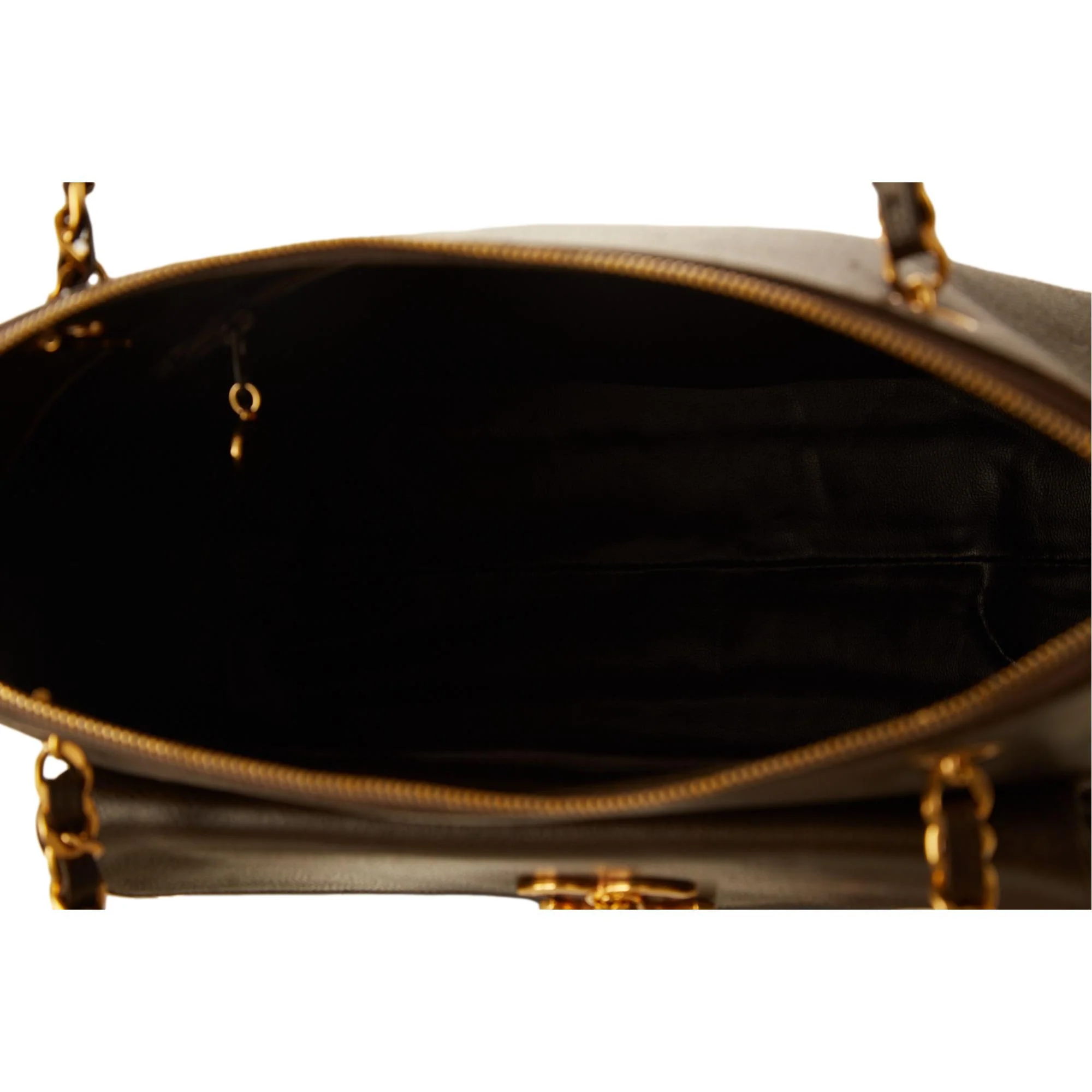 Chanel Brown Chain Caviar Shoulder Bag - Image 4