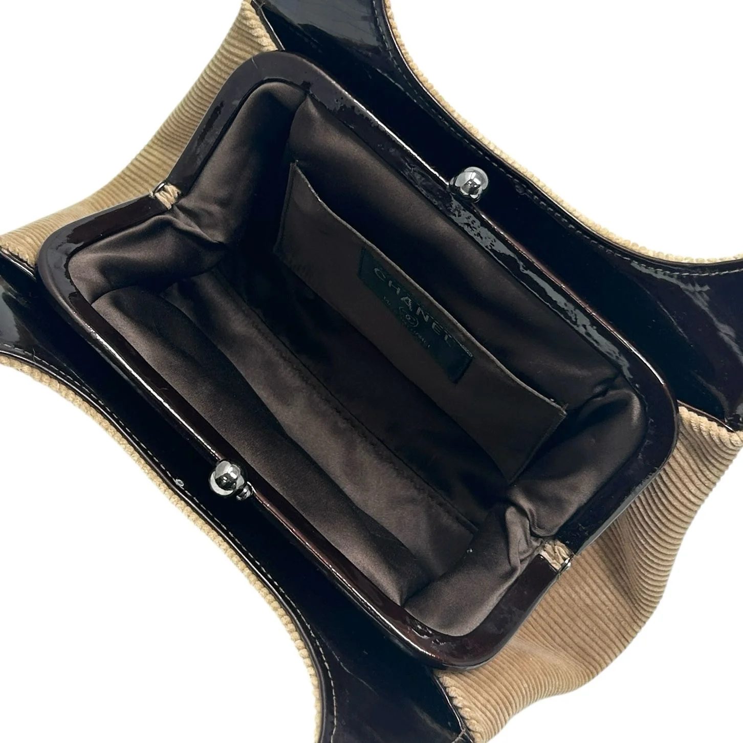 Chanel Brown Corduroy Quilted Logo Shoulder Bag - Image 3