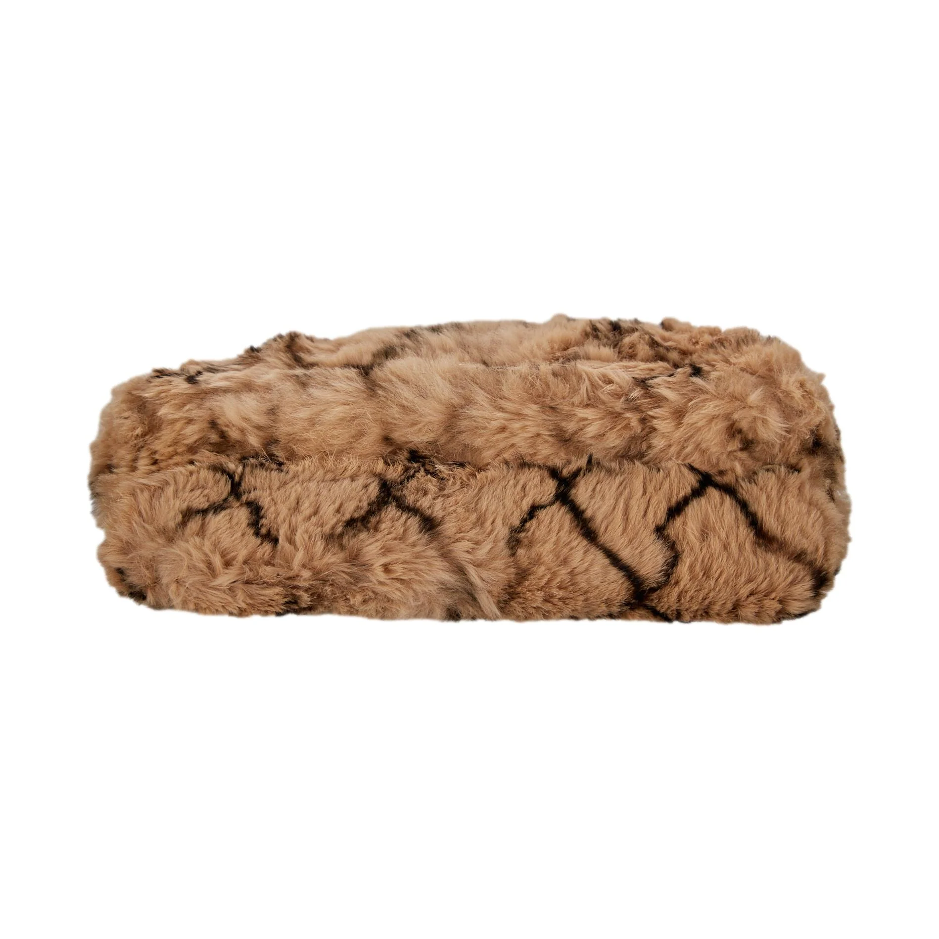 Chanel Brown Fur Logo Chain Shoulder Bag - Image 3