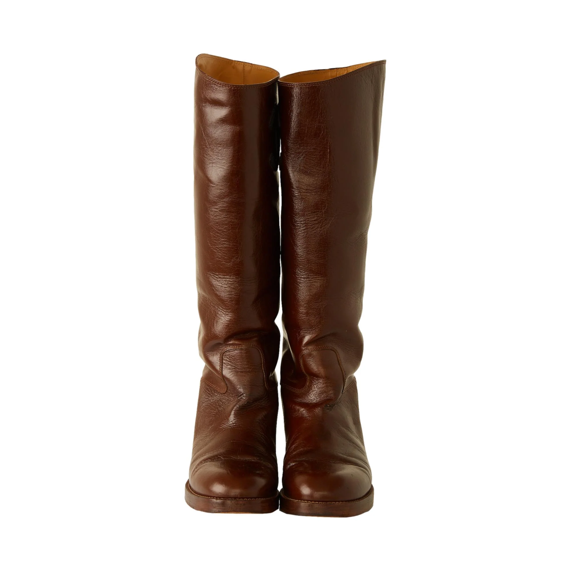 Chanel Brown Jumbo Logo Riding Boots - Image 2