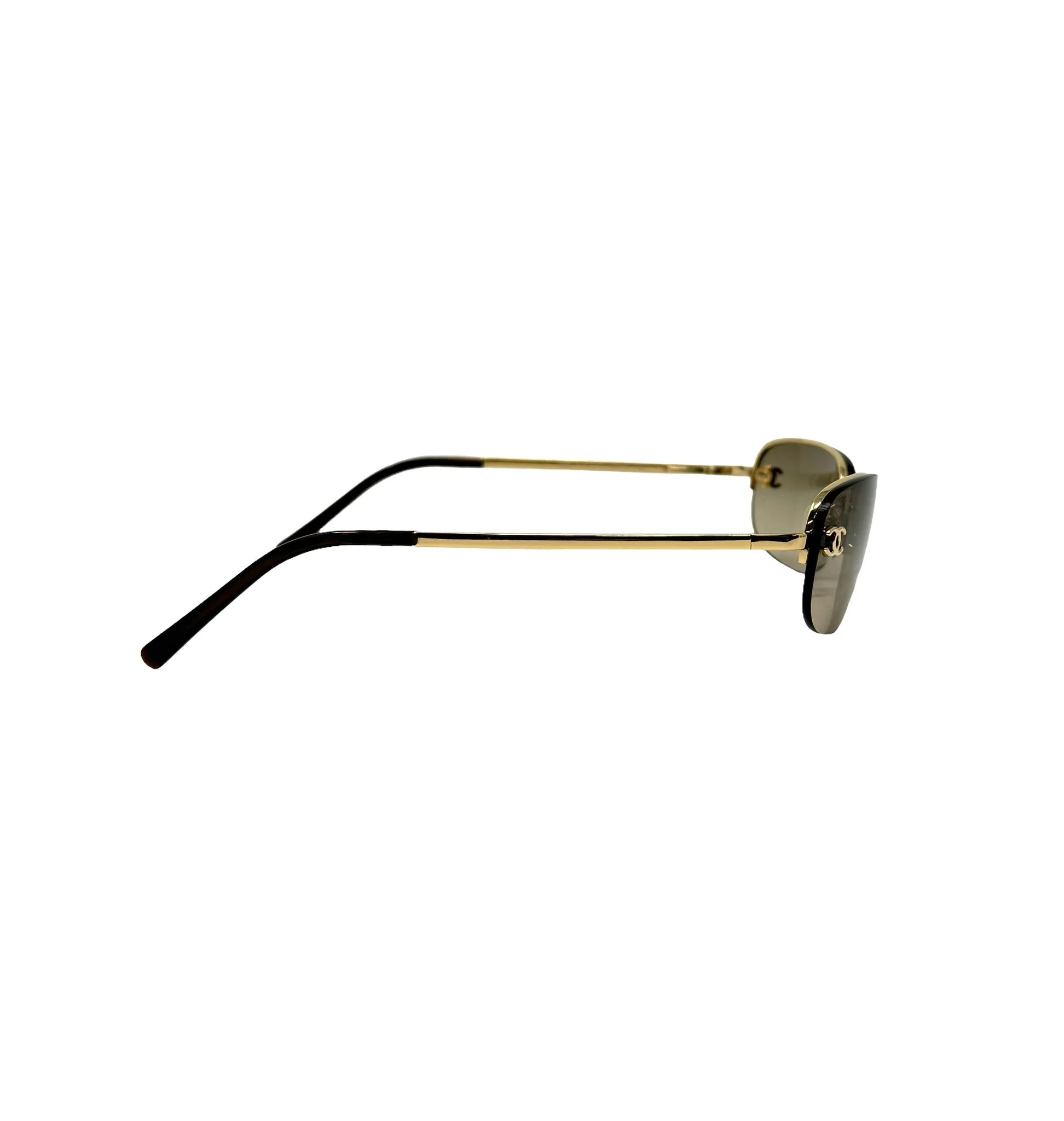 Chanel Brown Logo Micro Sunglasses - Image 2
