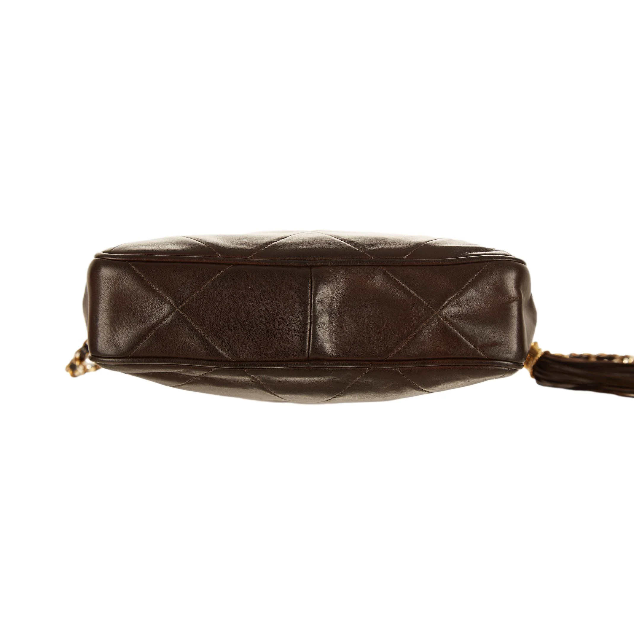 Chanel Brown Logo Tassel Shoulder Bag - Image 3