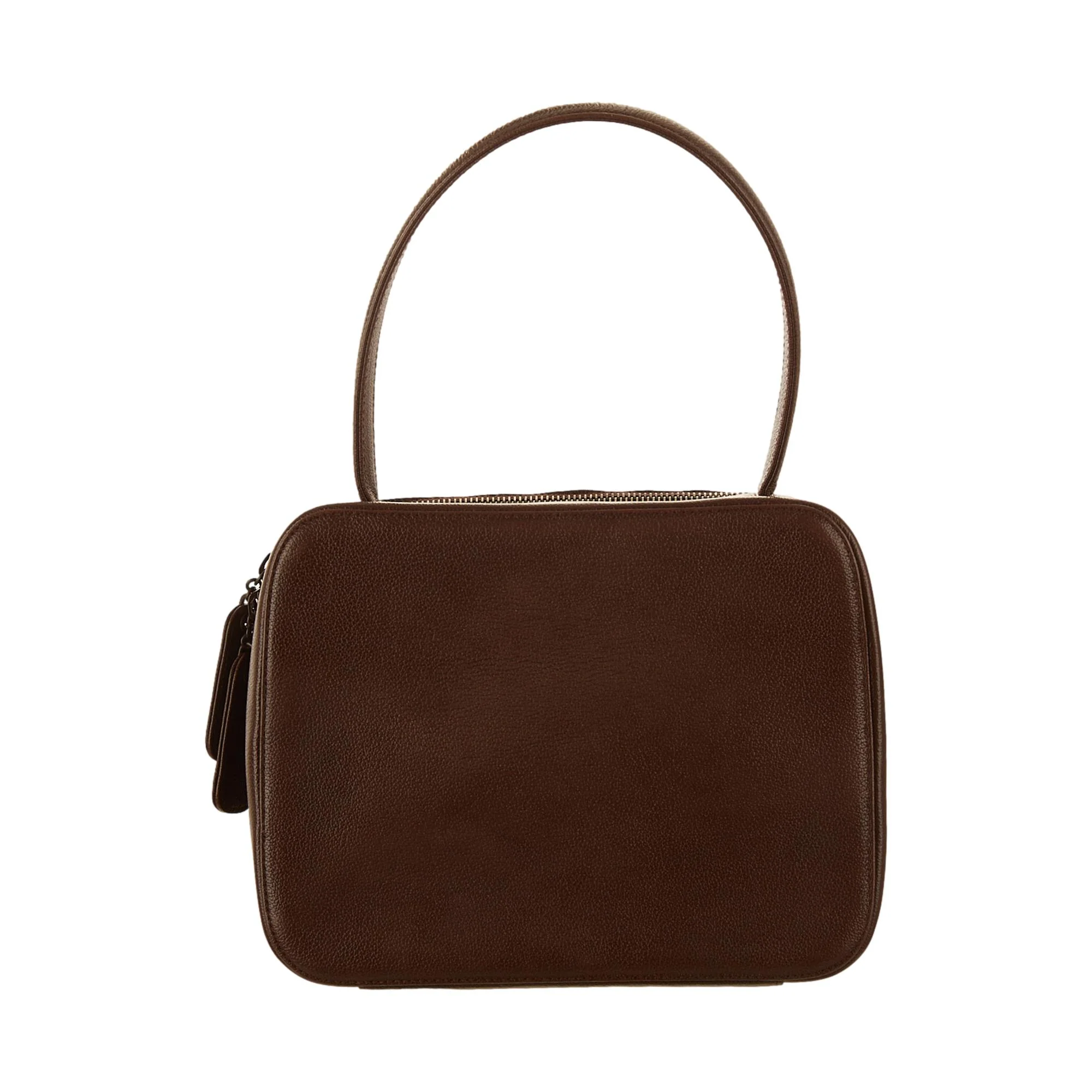 Chanel Brown Logo Top Handle Bag - Image 2