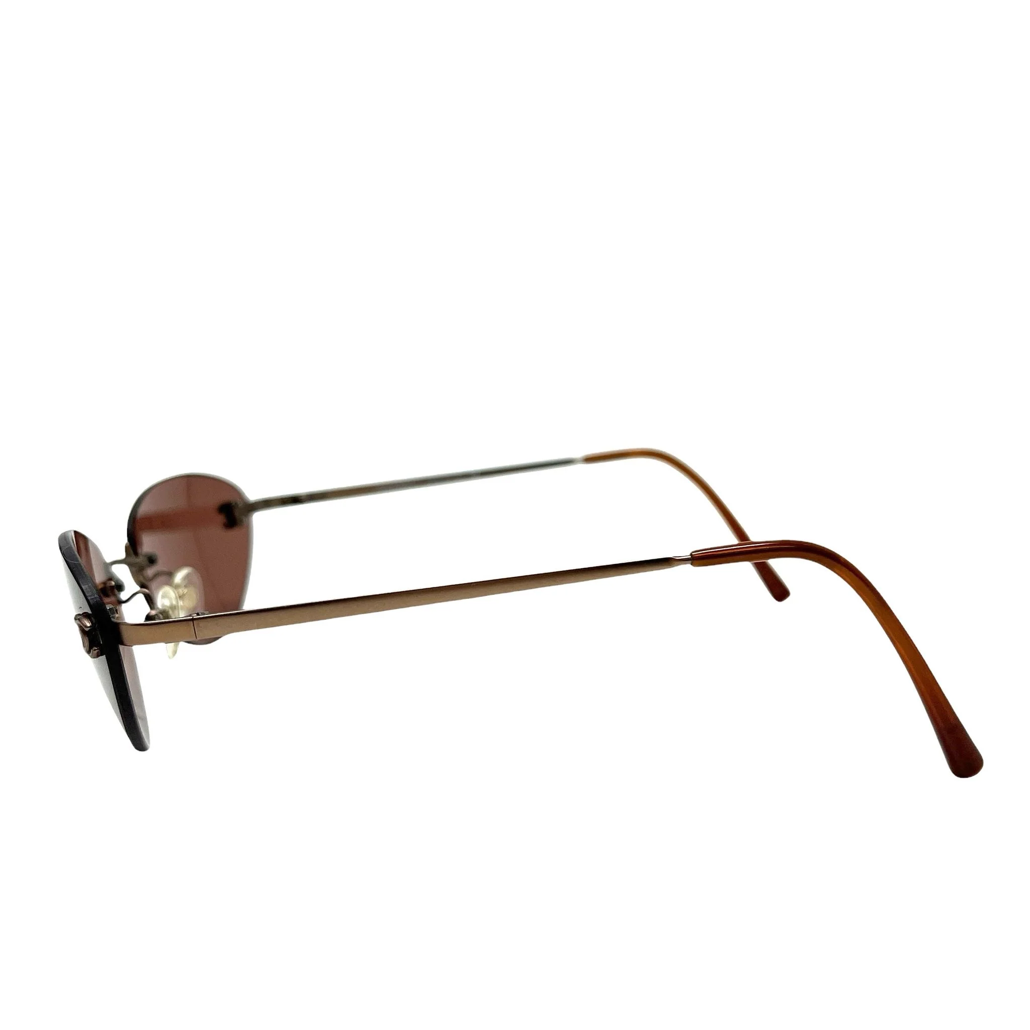 Chanel Brown Mini Rimless Sunglasses - Image 3