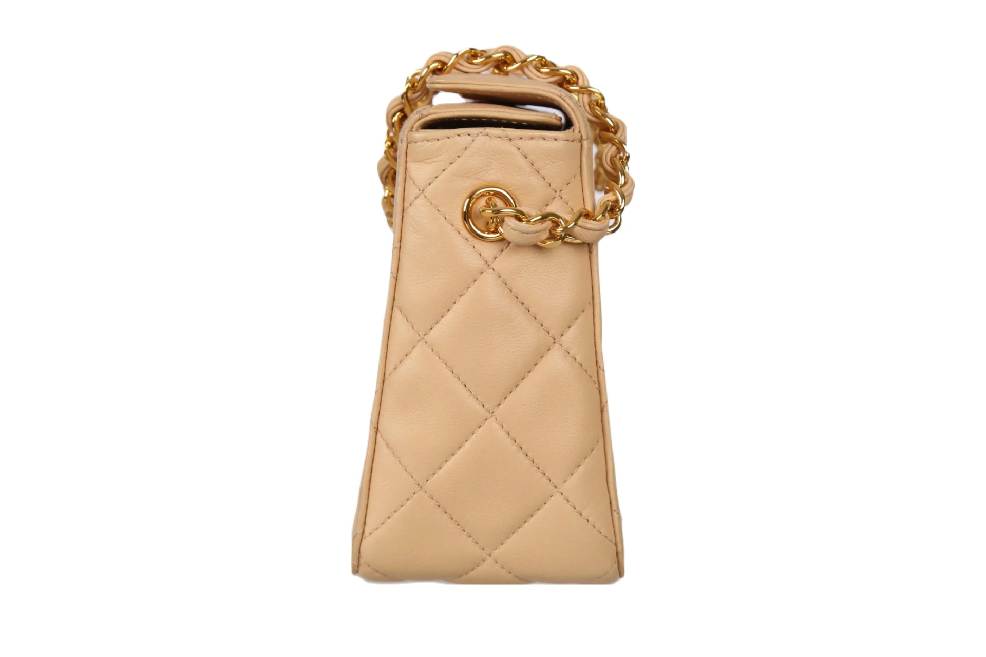Chanel Beige Quilted Chain Mini Bag - Image 2