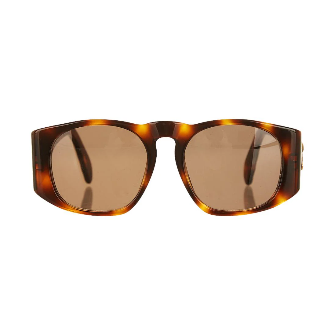 Chanel Brown Quilted Logo Round Sunglasses - Image 2