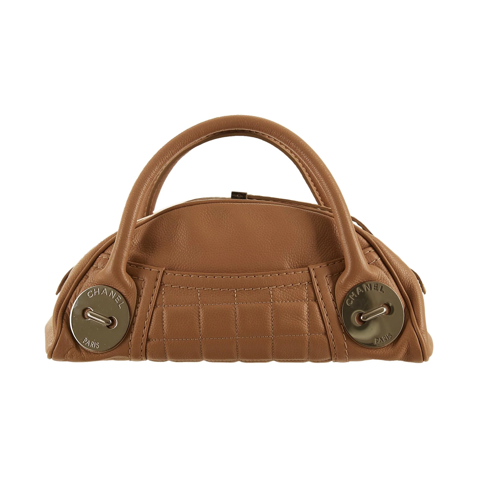 Chanel Bronze Quilted Caviar Handle Bag