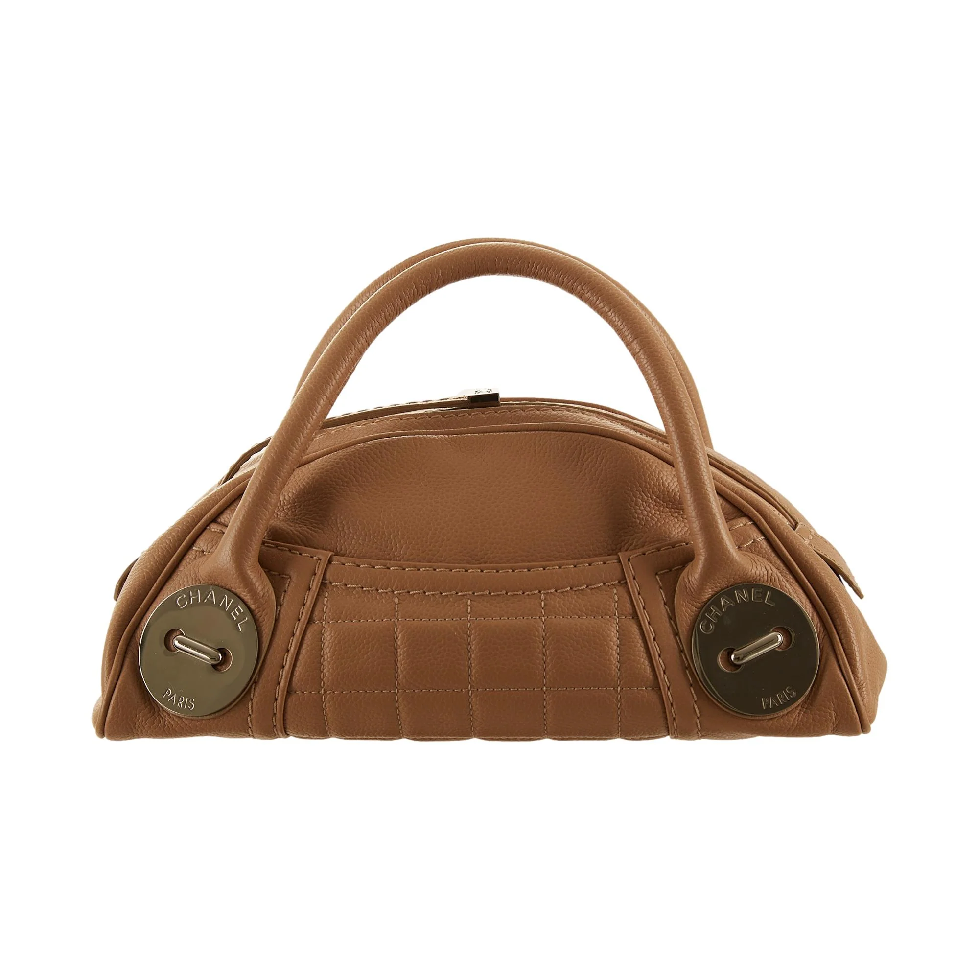 Chanel Bronze Quilted Caviar Handle Bag - Image 2