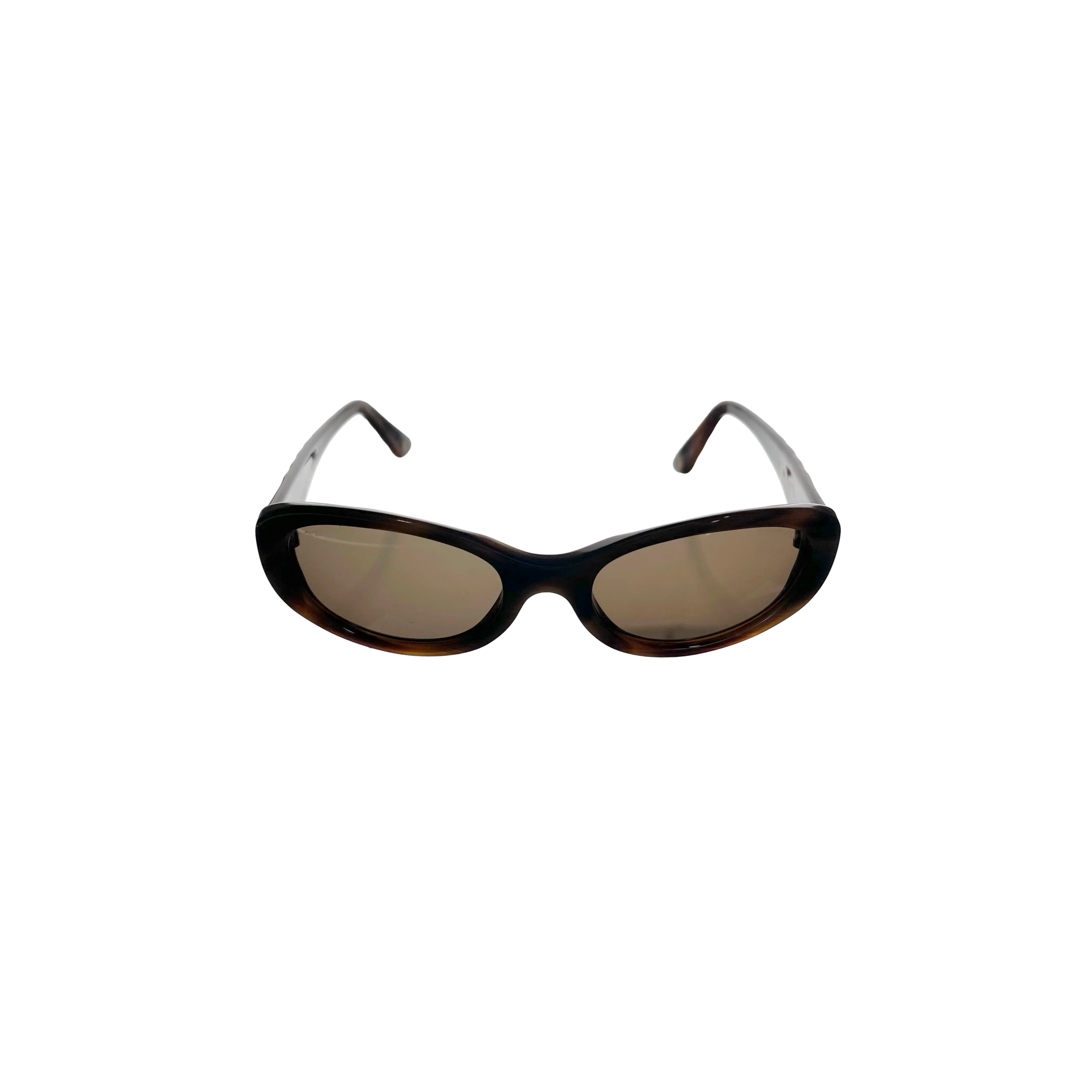 Chanel Brown Small Logo Sunglasses - Image 2