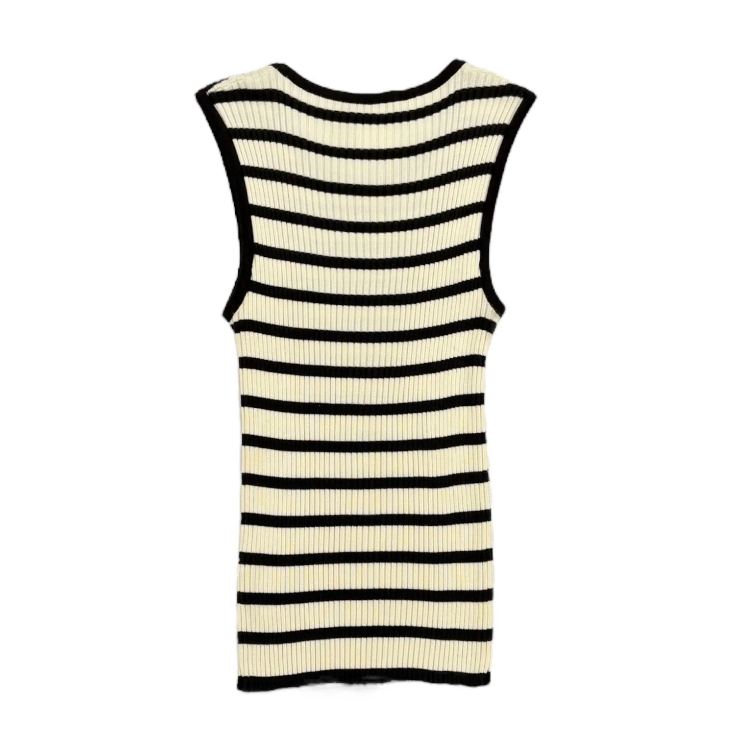 Chanel Brown Stripe Tank Top - Image 2