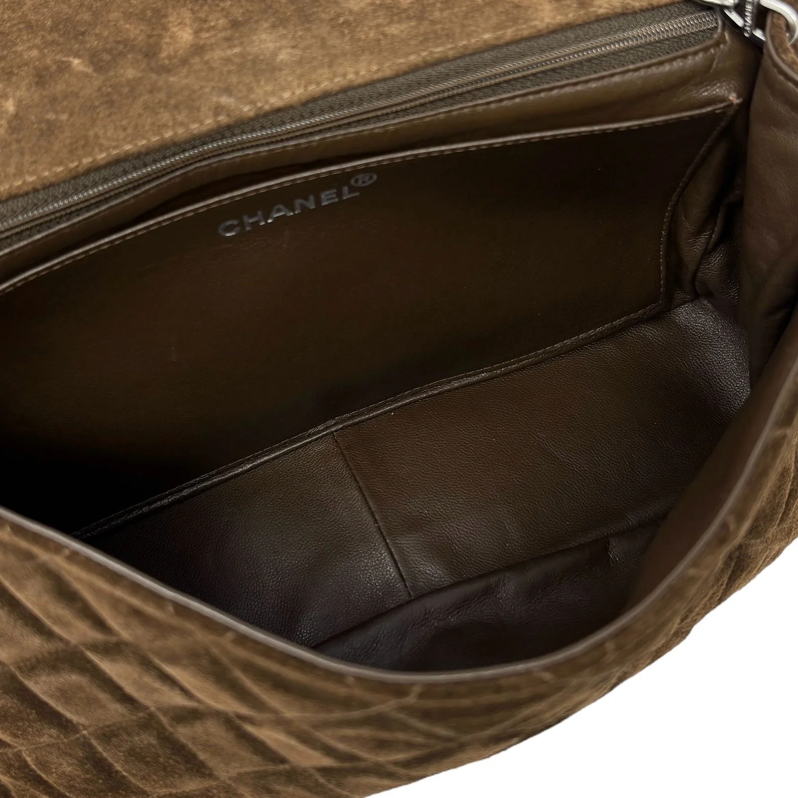 Chanel Brown Suede  Flap Bag - Image 3