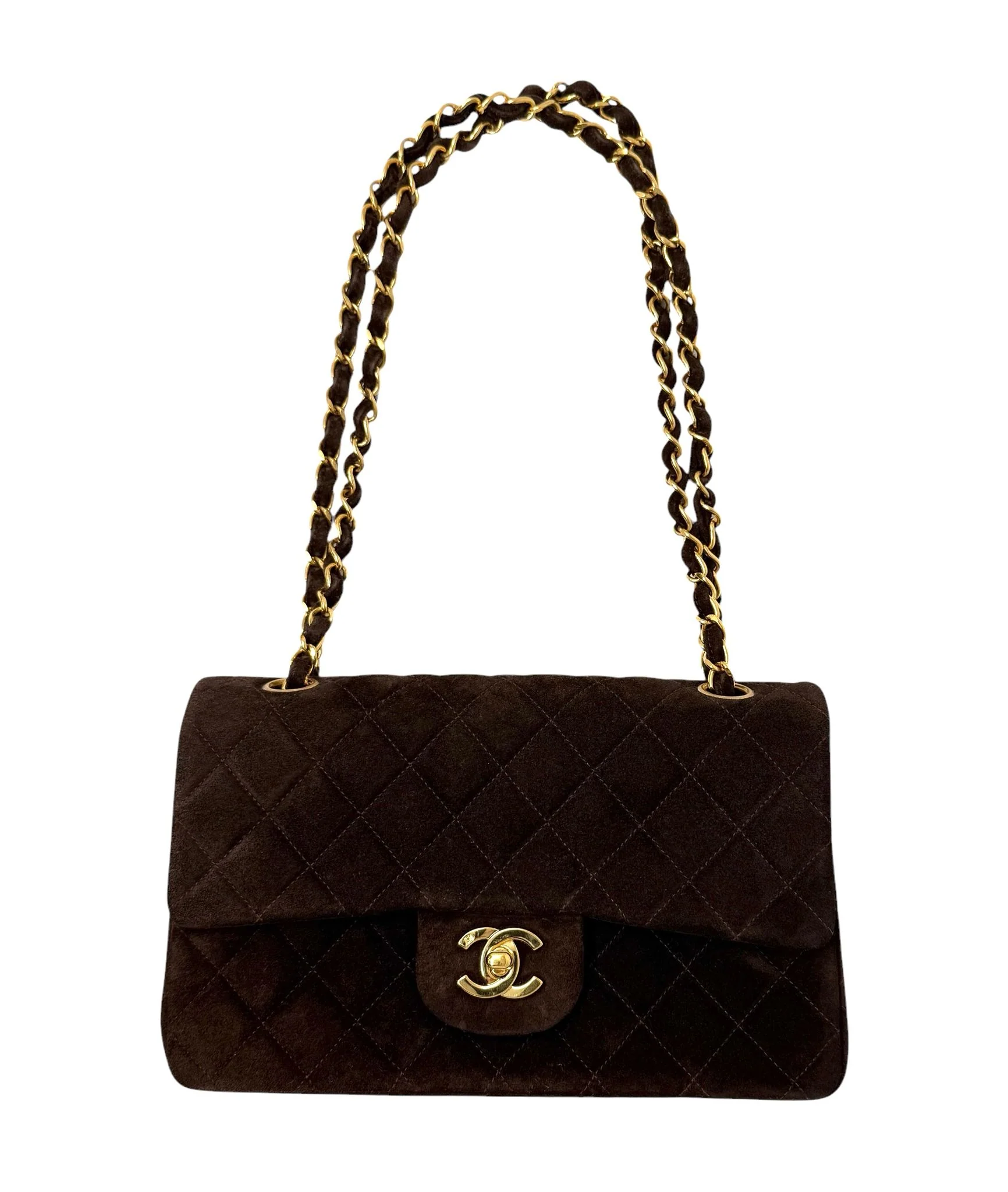 Chanel Brown Suede Medium Flap Bag - Image 2