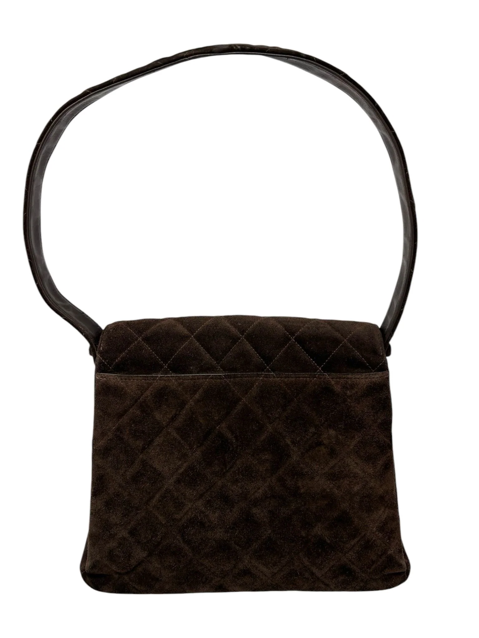 Chanel Brown Suede Flap Top Handle - Image 2