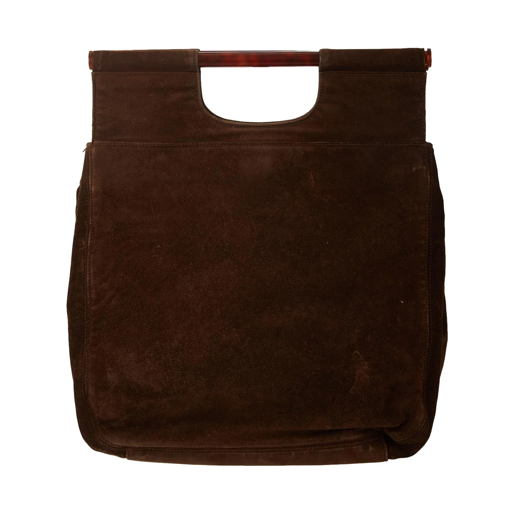 Chanel Brown Suede Jumbo Logo Tote - Image 2